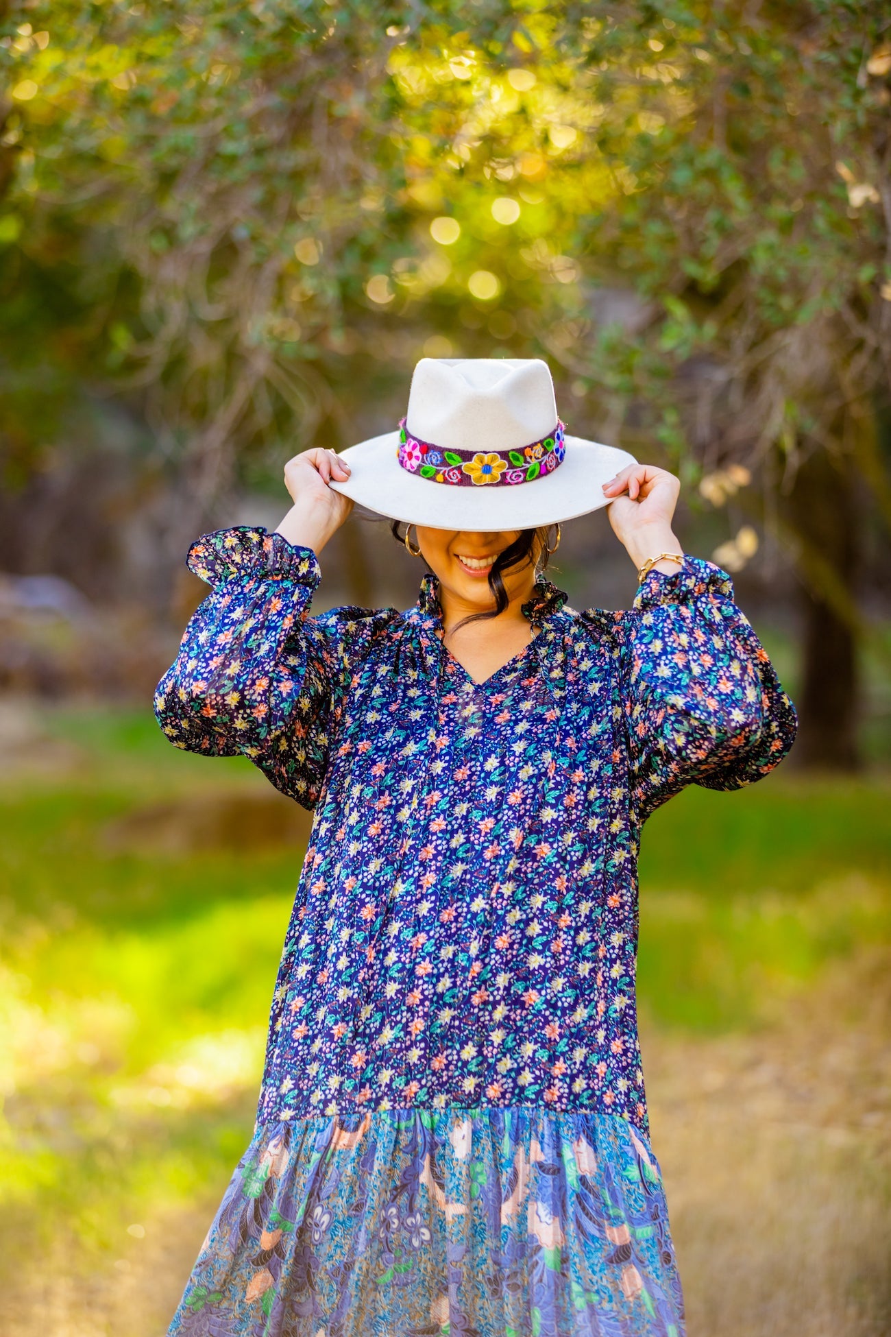 Speckled White Western Hat