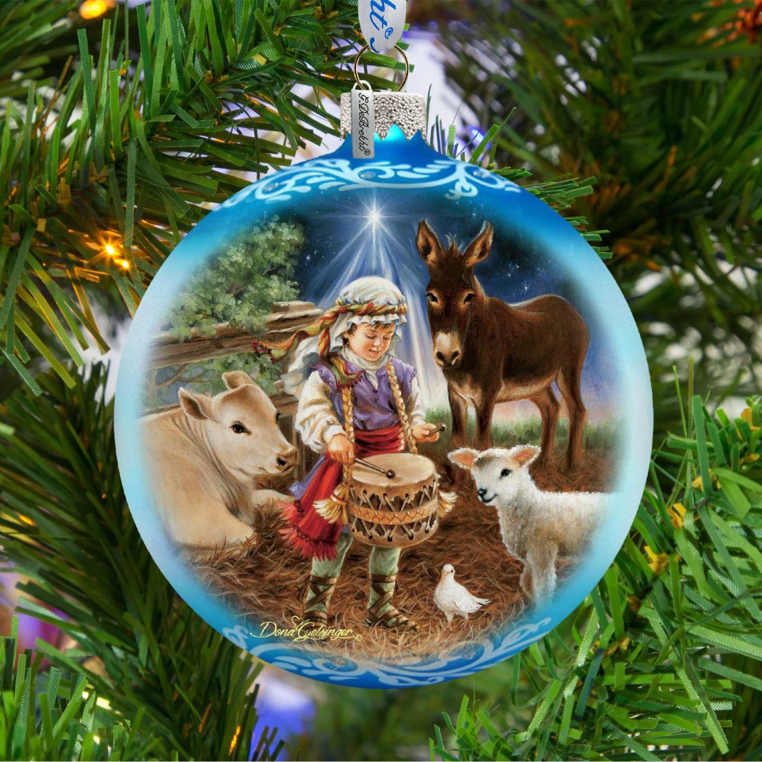 Little Drummer Boy Glass Ornament by D. Gelsinger - Nativity Holiday Decor - 71151-9720