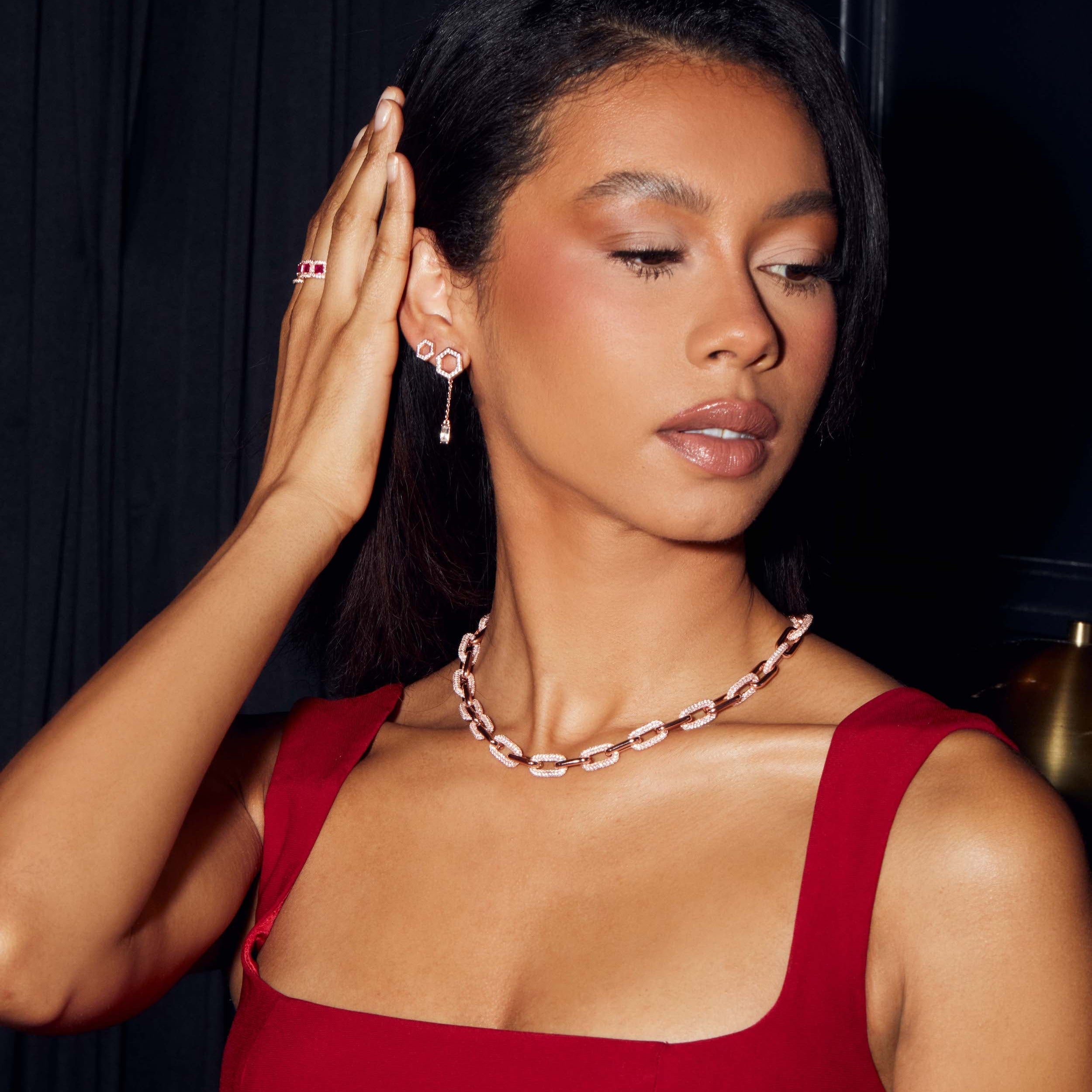 The Tyra Baguette Drop Earrings by Ora Ana