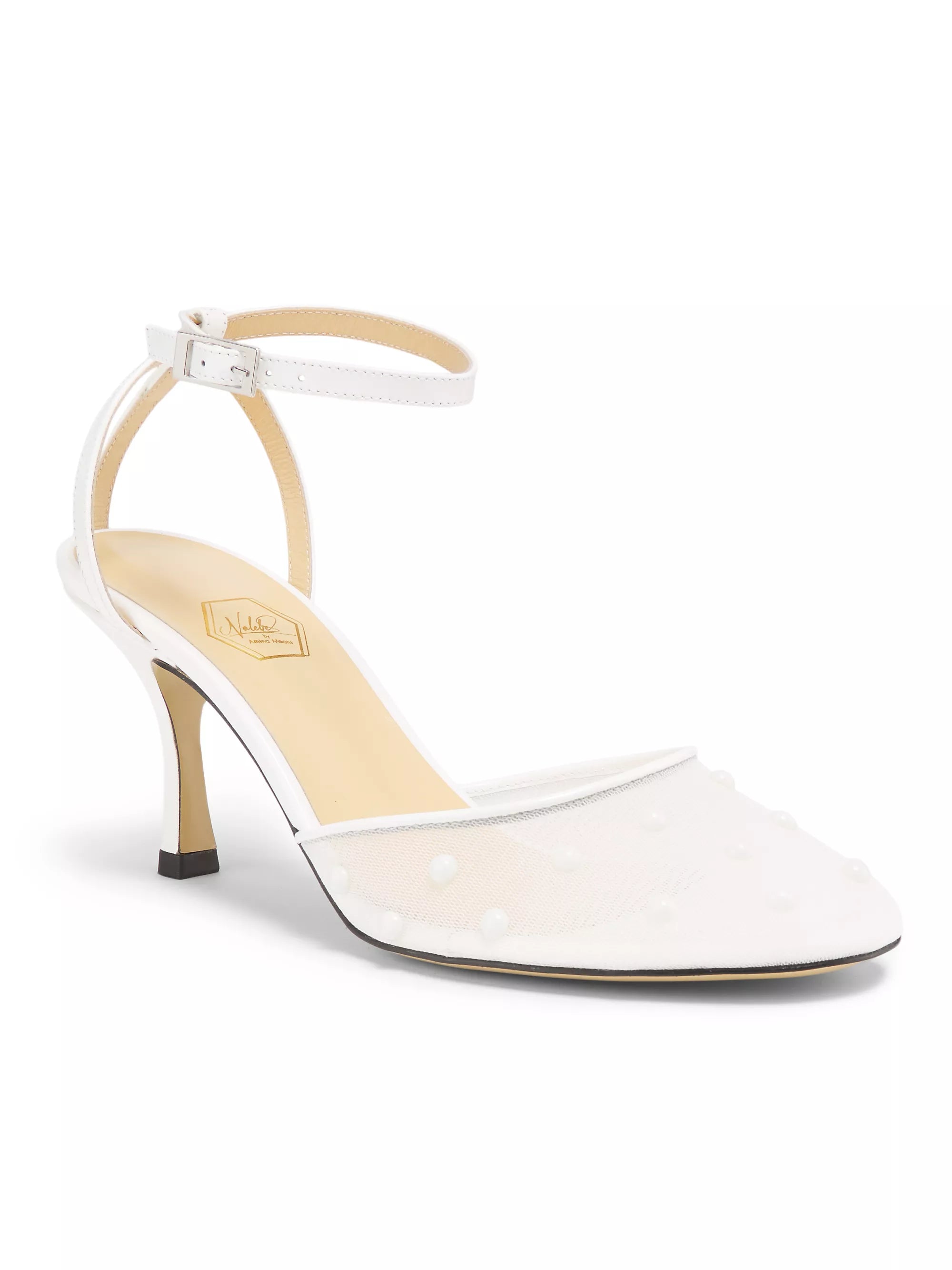 White Pearl Mesh Slingback