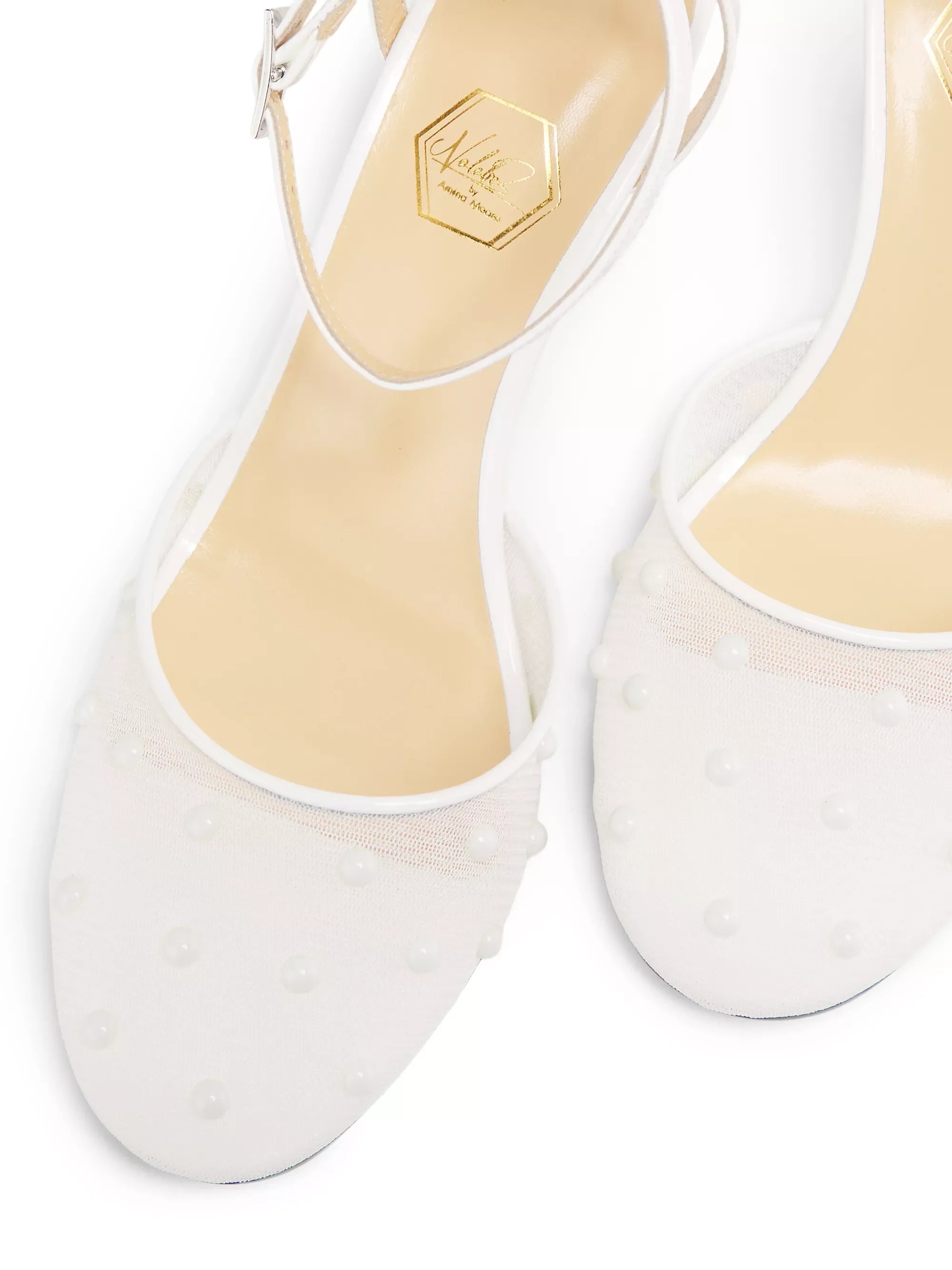 White Pearl Mesh Slingback