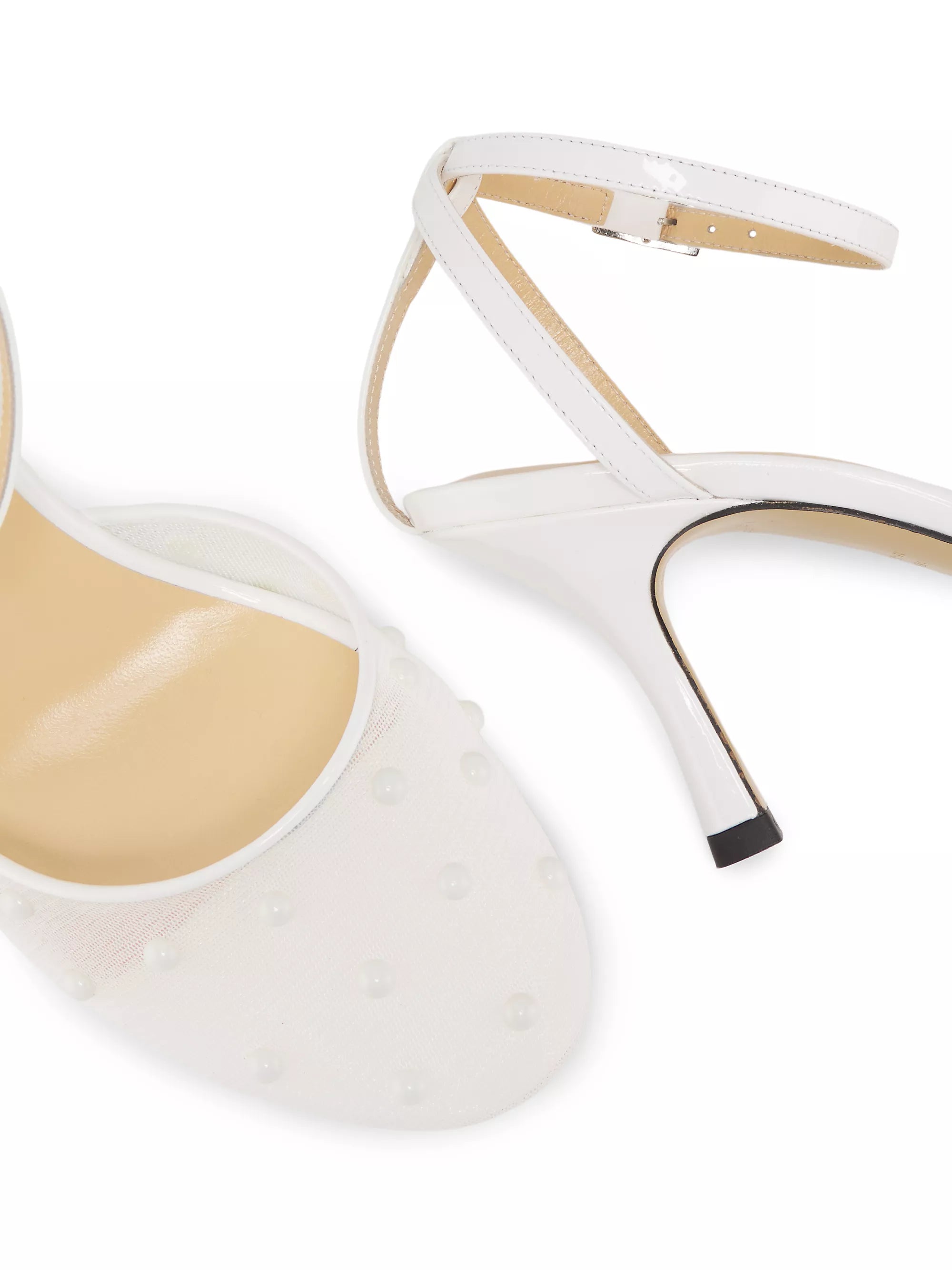 White Pearl Mesh Slingback