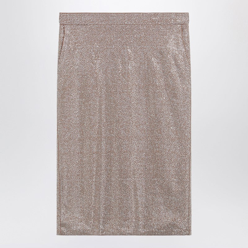 Giuseppe Di Morabito Midi Skirt With Silver Rhinestones Women