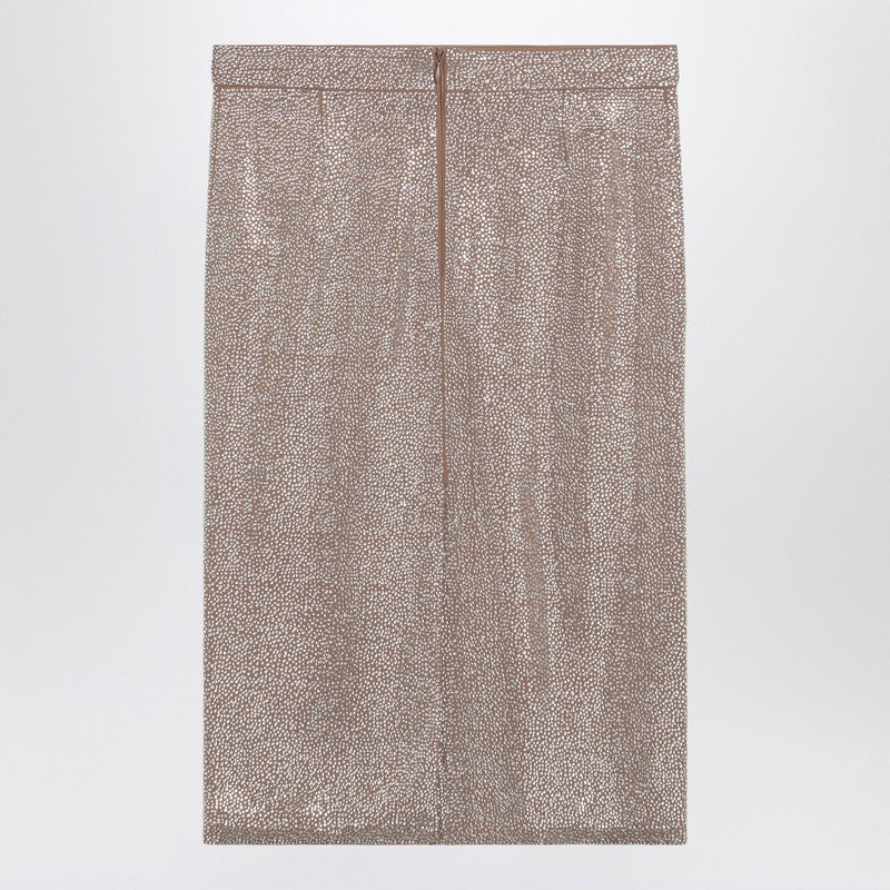 Giuseppe Di Morabito Midi Skirt With Silver Rhinestones Women