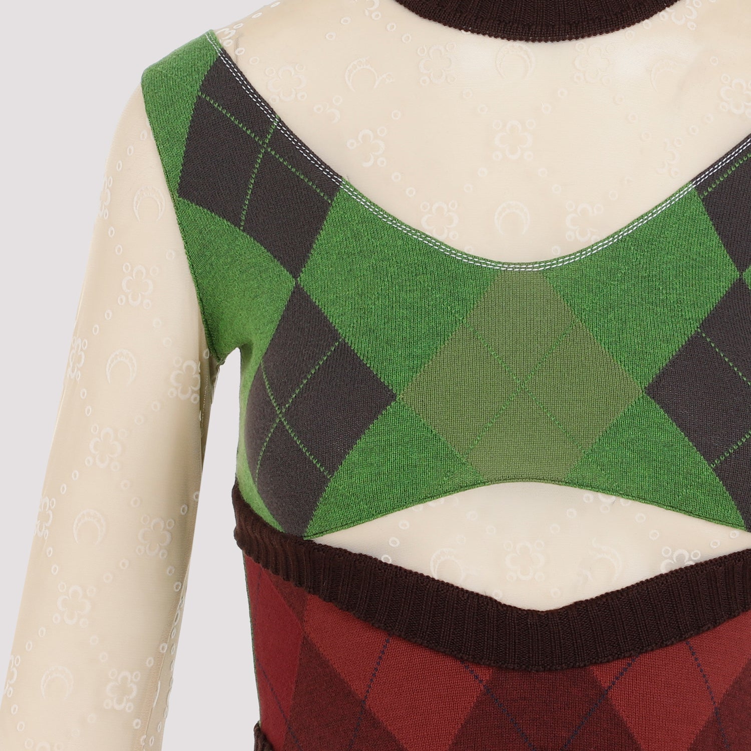 Marine Serre Regenerated Lozenge Knit Fitted Dress Women