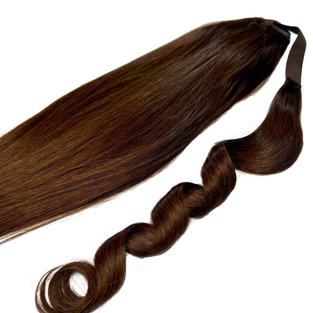 Dark Brown 100% Human Hair Ponytail Extension