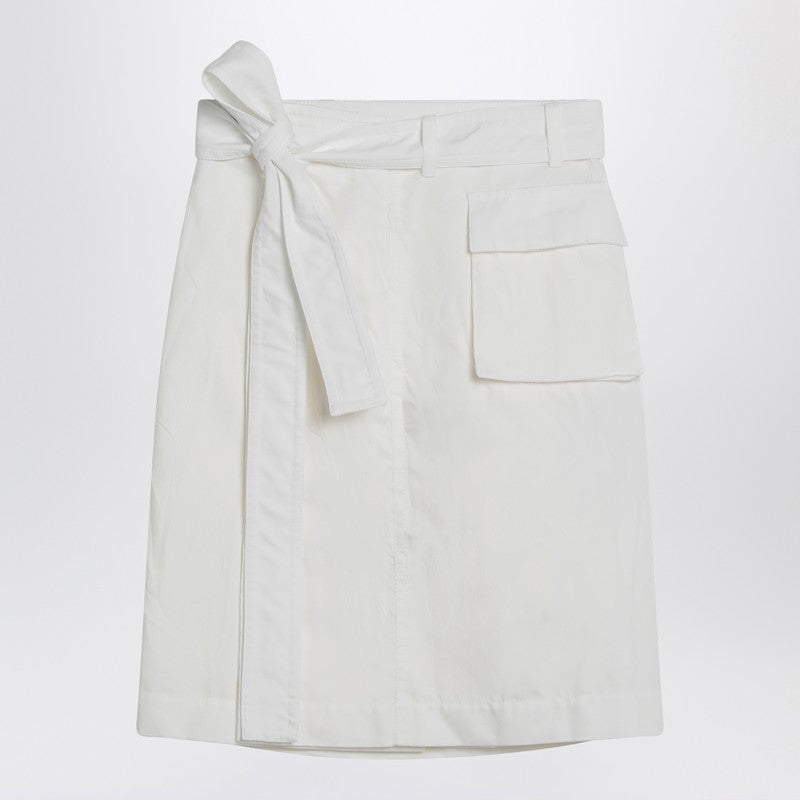 Ferragamo White Wrap Skirt In Cotton Blend Women