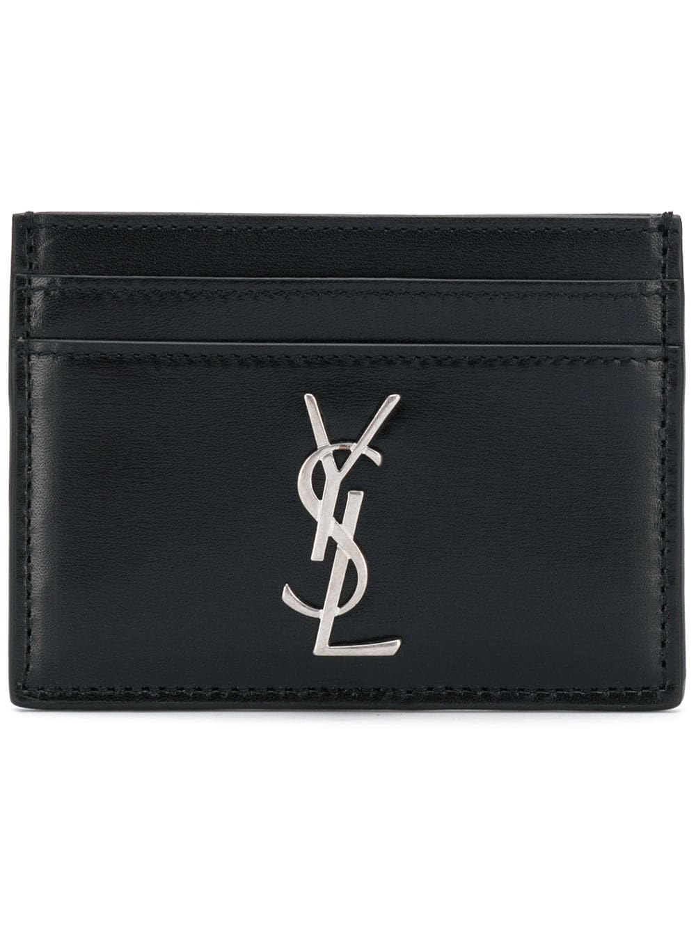Saint Laurent Men Smooth Leather Cassandre Card Holder