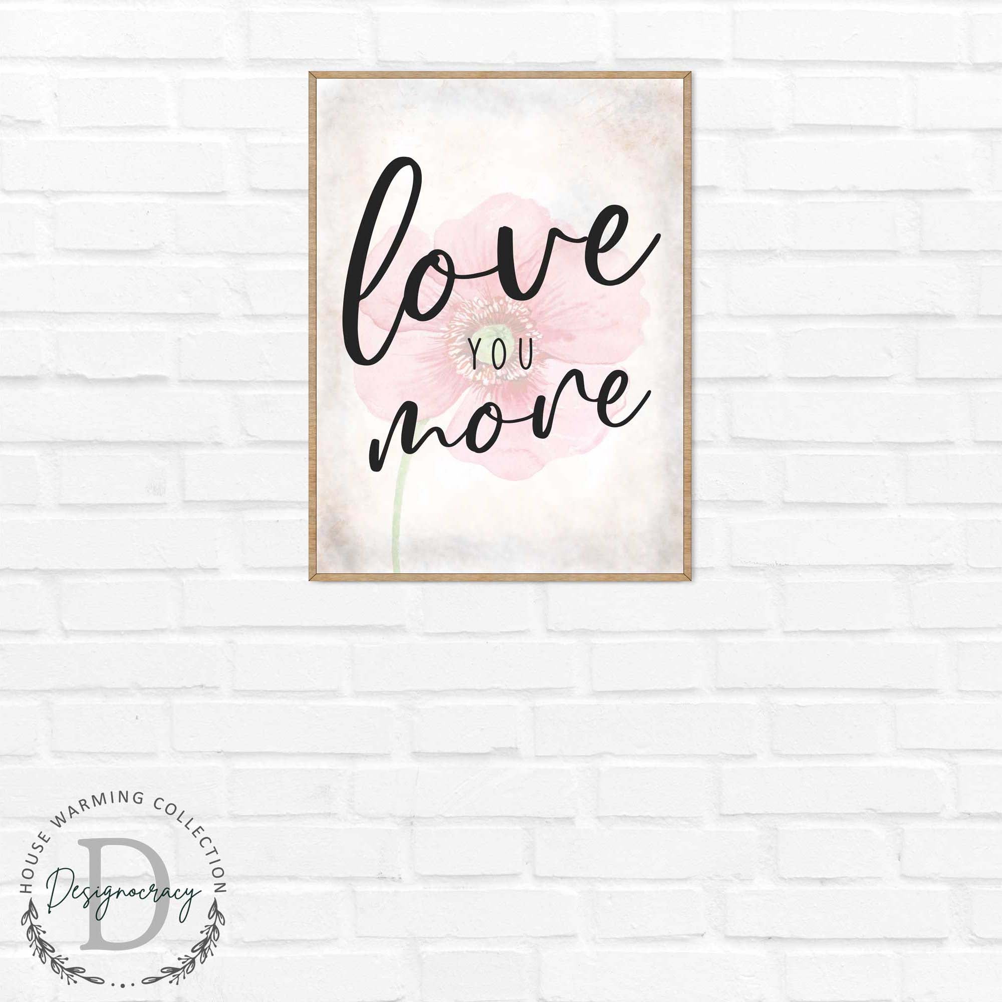 Love You More - Bedroom Wall Art - Valentines Gift - Contemporary Decor - Gift for Her - Anniversary Gift - Wall Decor - 310336