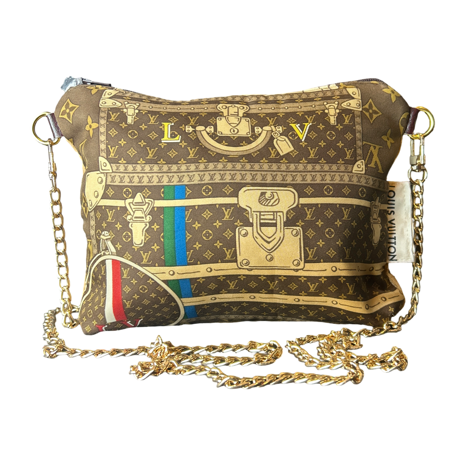 Monogram Luggage Vintage Silk Scarf Crossbody Bag