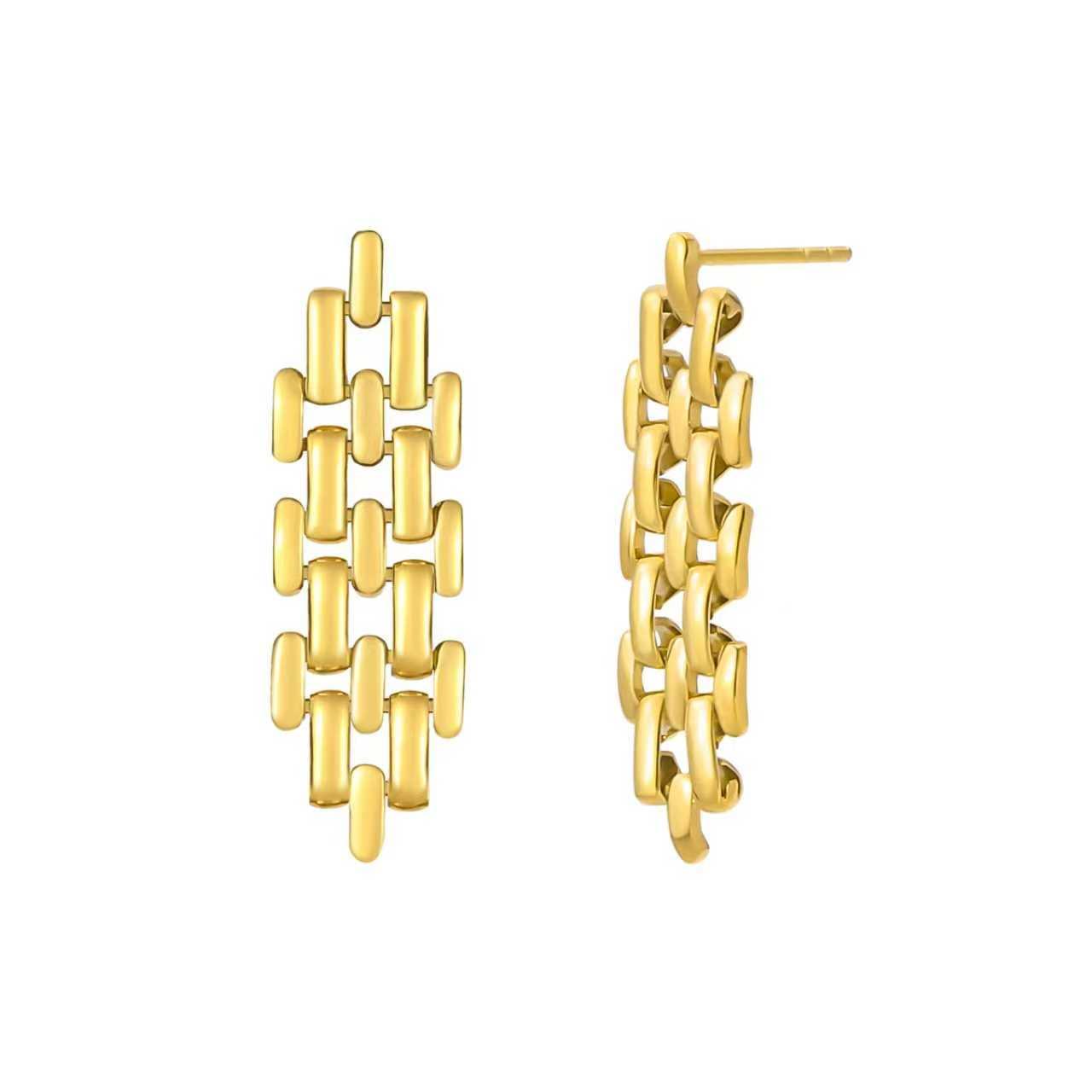 ER004G B.Tiff Gold Ripple Earrings