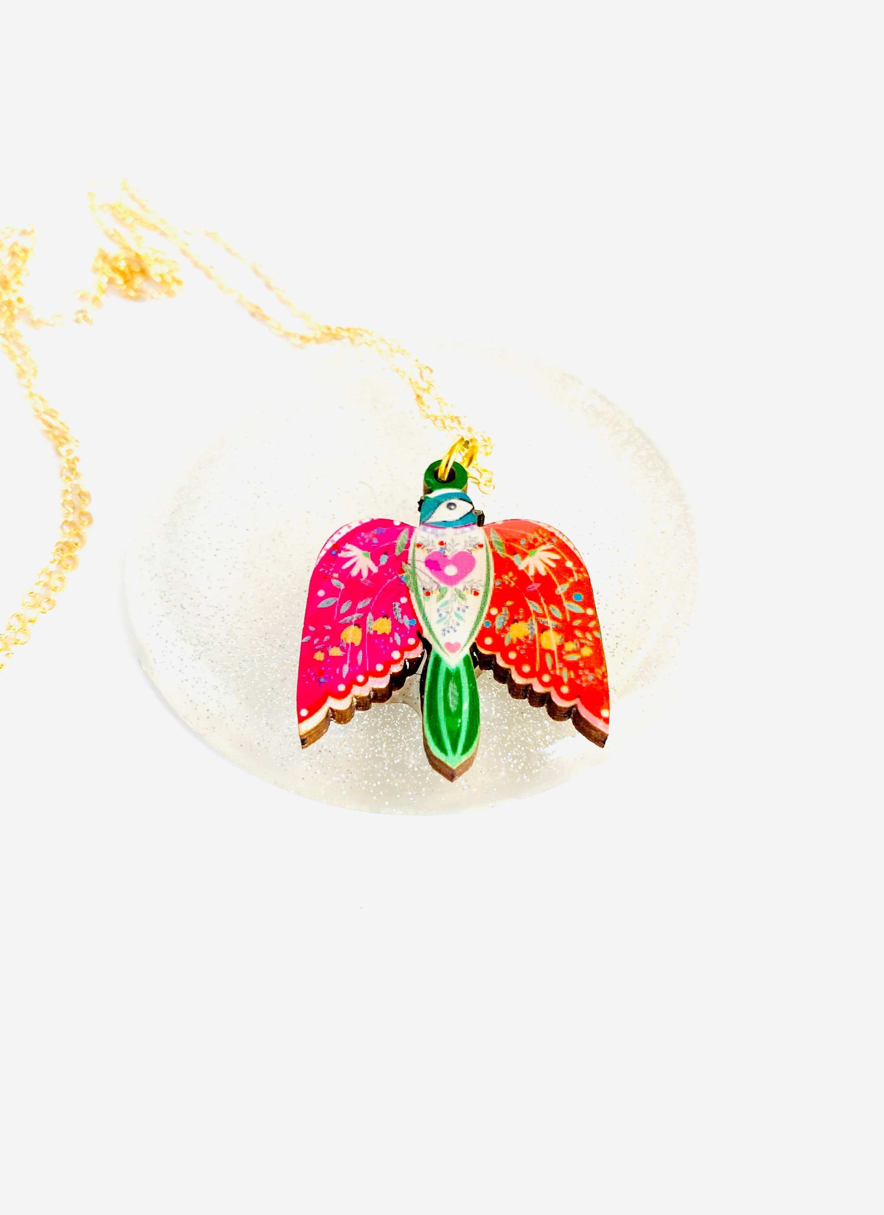 Pretty Bird in Flight Necklace by Rosie Rose Parker