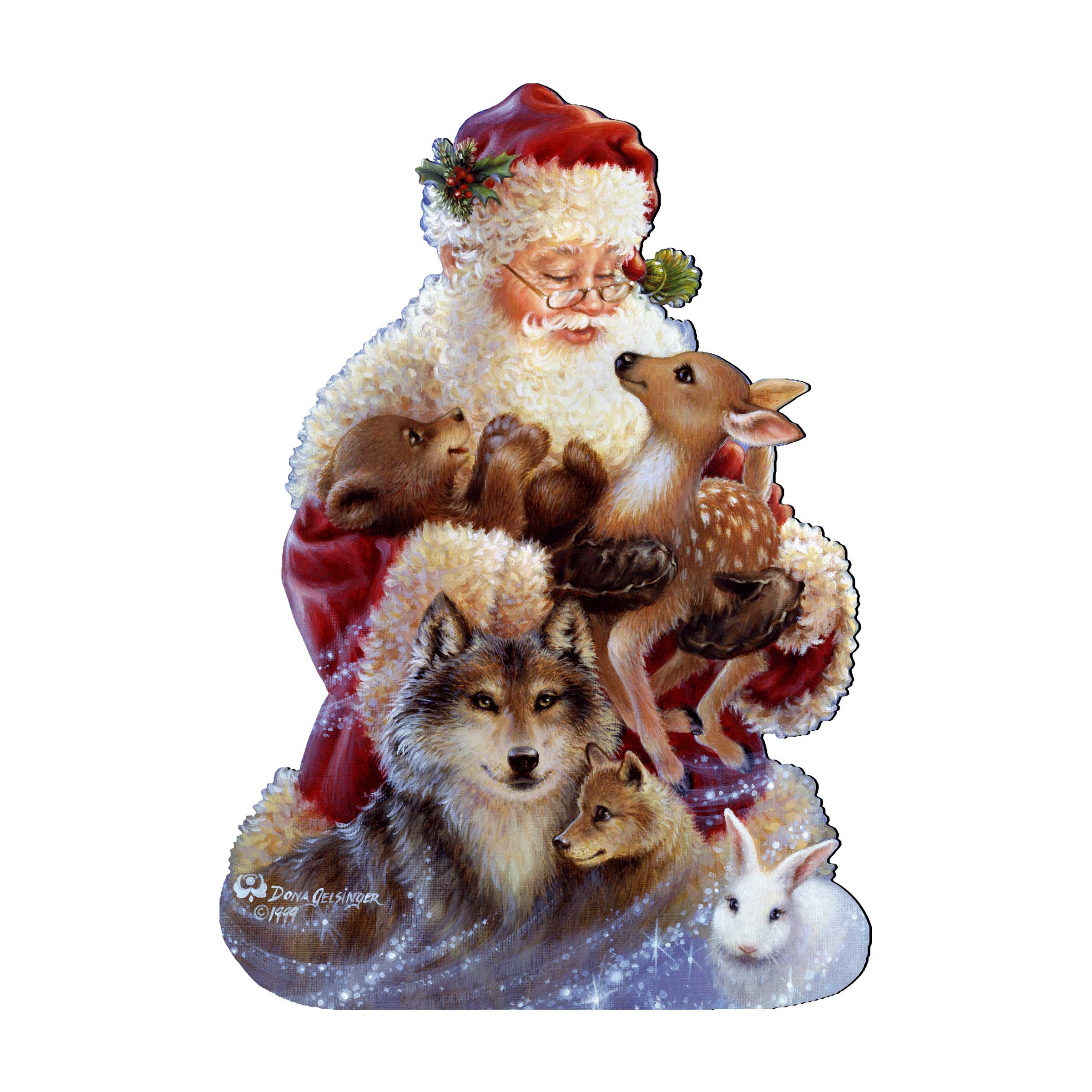 Santa Little Friends Christmas Door Decor by D. Gelsinger - Christmas Santa Snowman Decor - 8461012H-9914