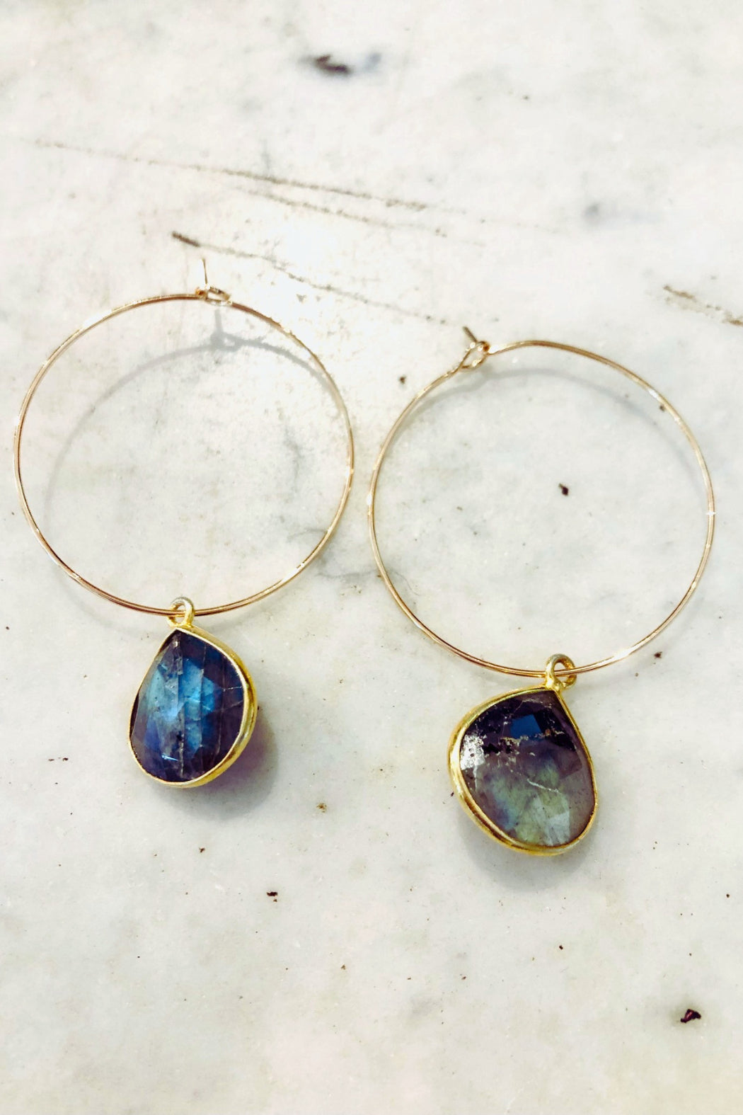 1" Mini Hoop ~ Gem Teardrop-Lg