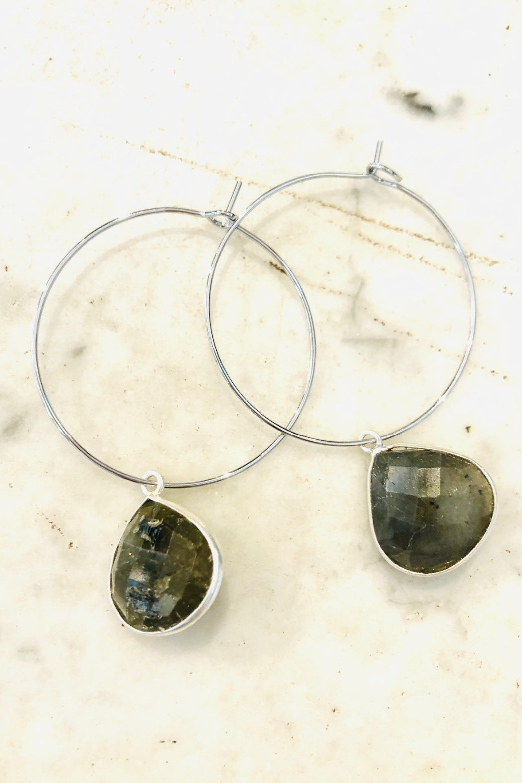 1" Mini Hoop ~ Gem Teardrop-Lg