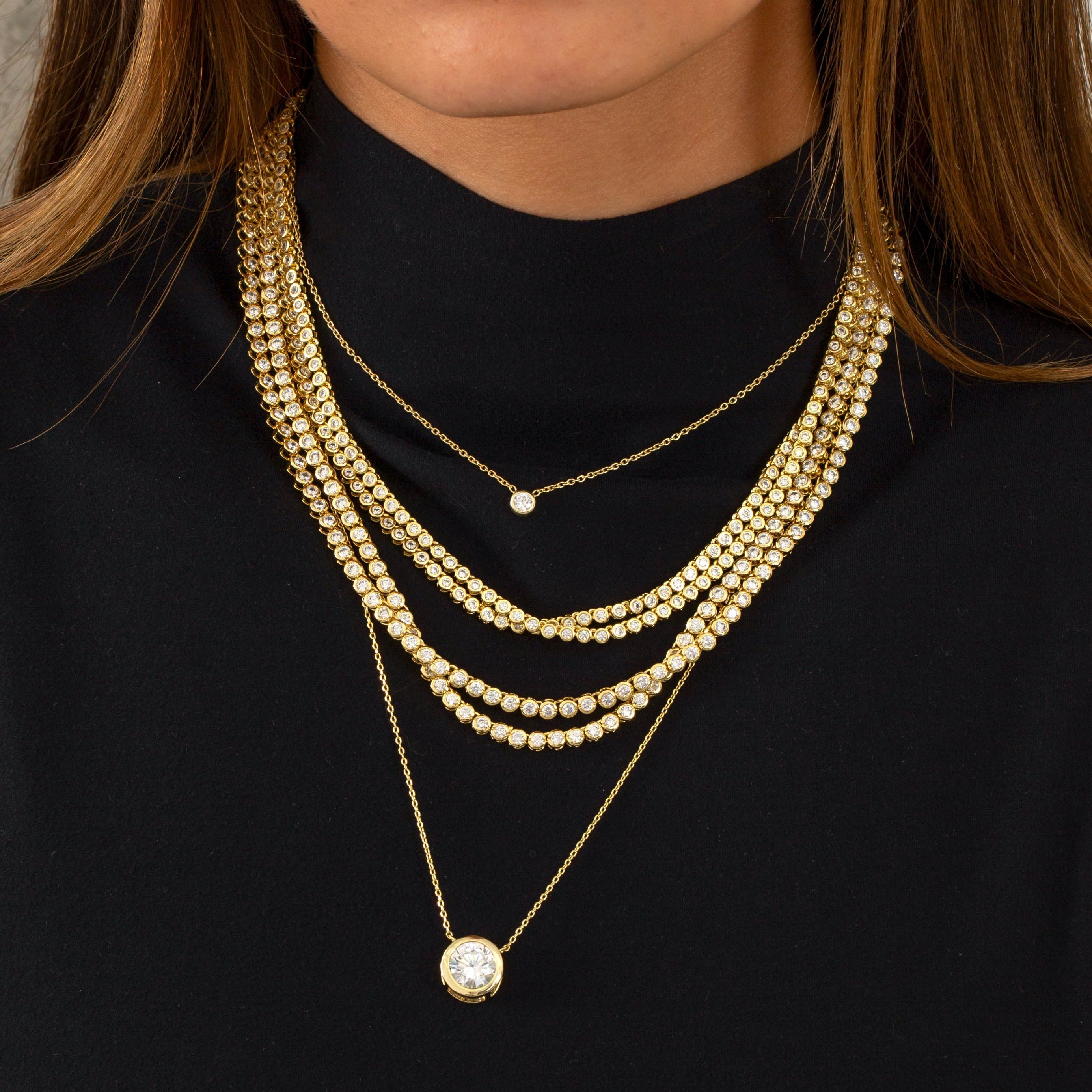 CZ Bezel Tennis Necklace - Adina's Jewels
