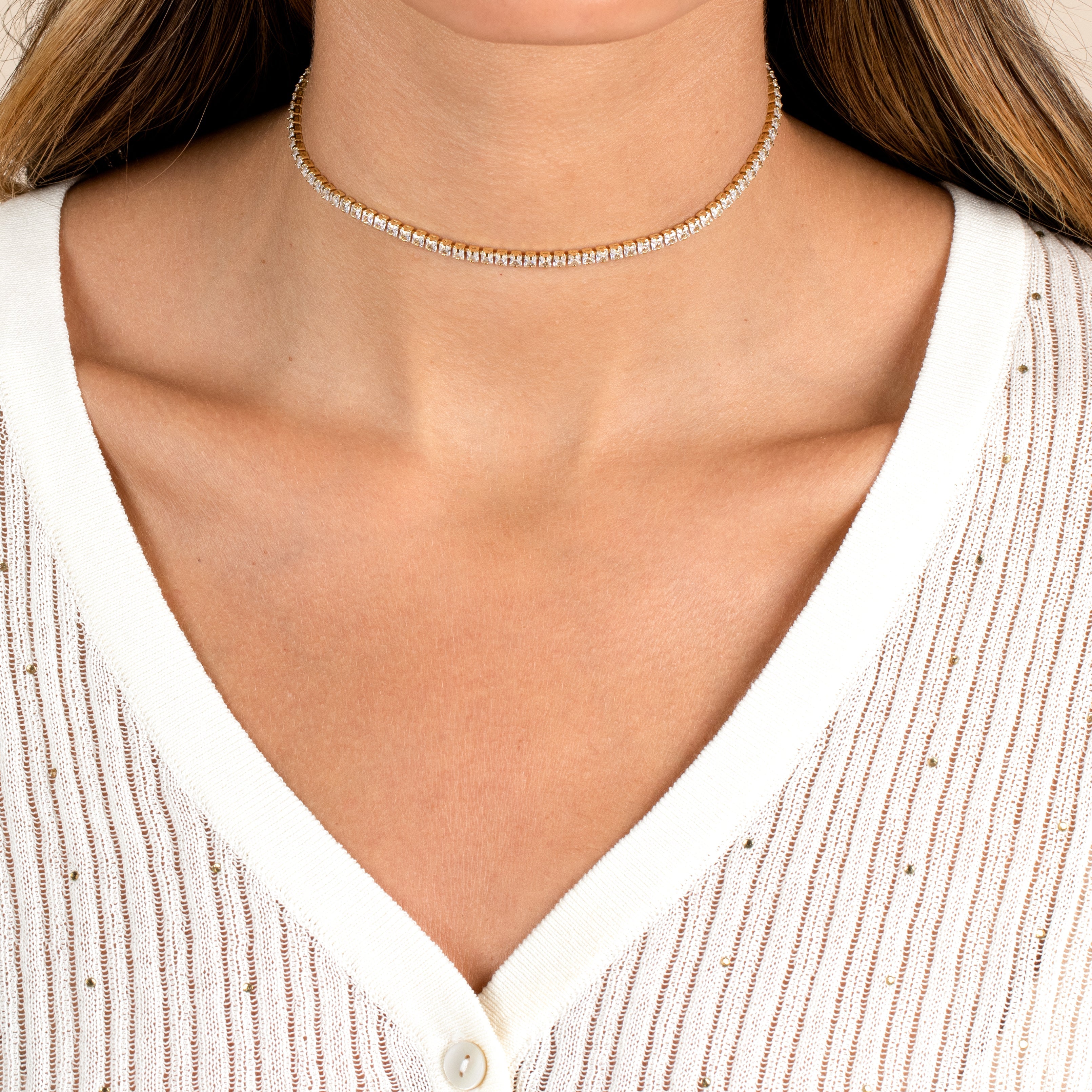 CZ Princess Tennis Choker - Adina's Jewels