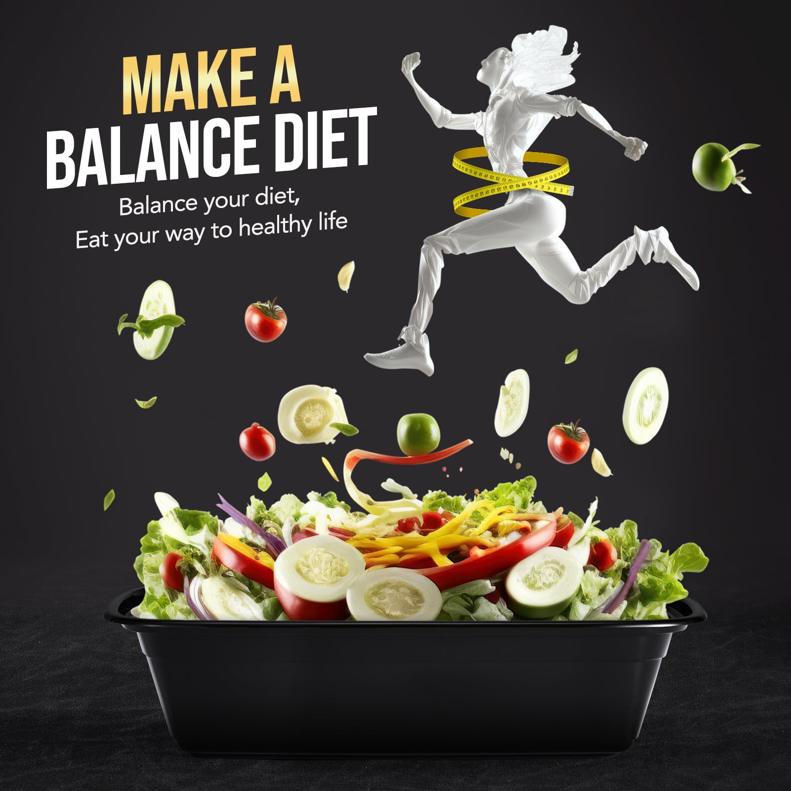 100-Piece (50-Pack) 24 OZ Meal Prep Containers Reusable with Lids, Sturdy Leakproof & Food Safe, Microwave, Freezer, Dishwasher Safe To Go Food Containers, Plastic Take Out Containers, Black