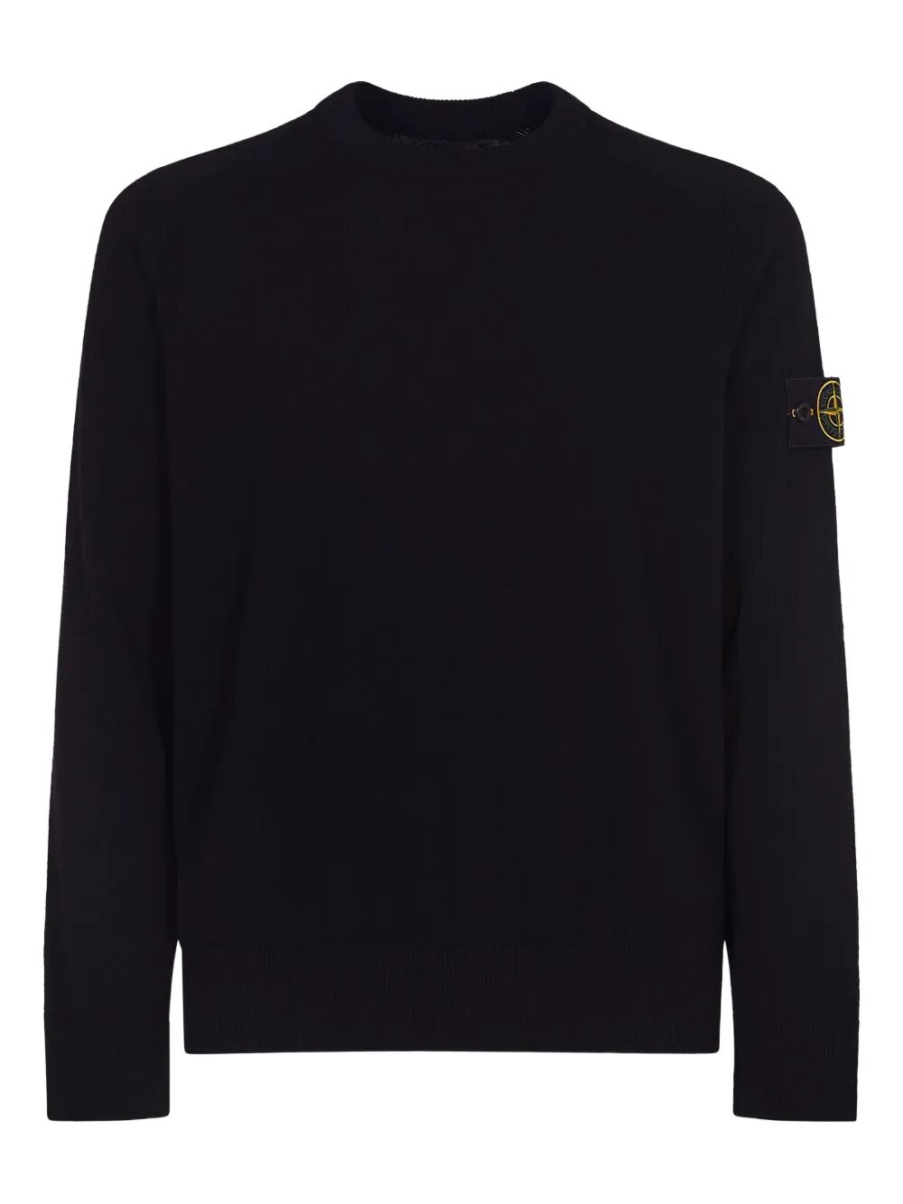 Stone Island Men Lightweight Wool Crew Neck Sweater With Raglan Sleeves