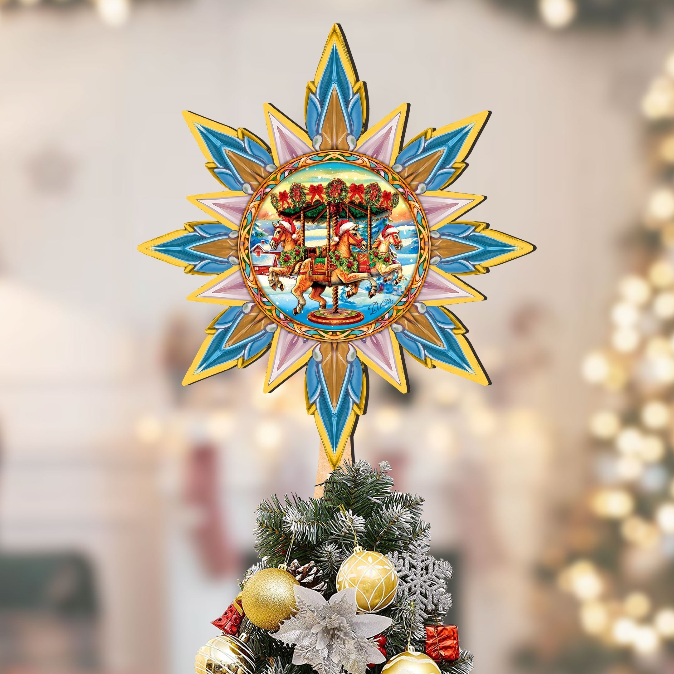 Nativity-themed Tree Topper Wooden Decor - Nativity Holiday Decor - Christmas Tree Topper