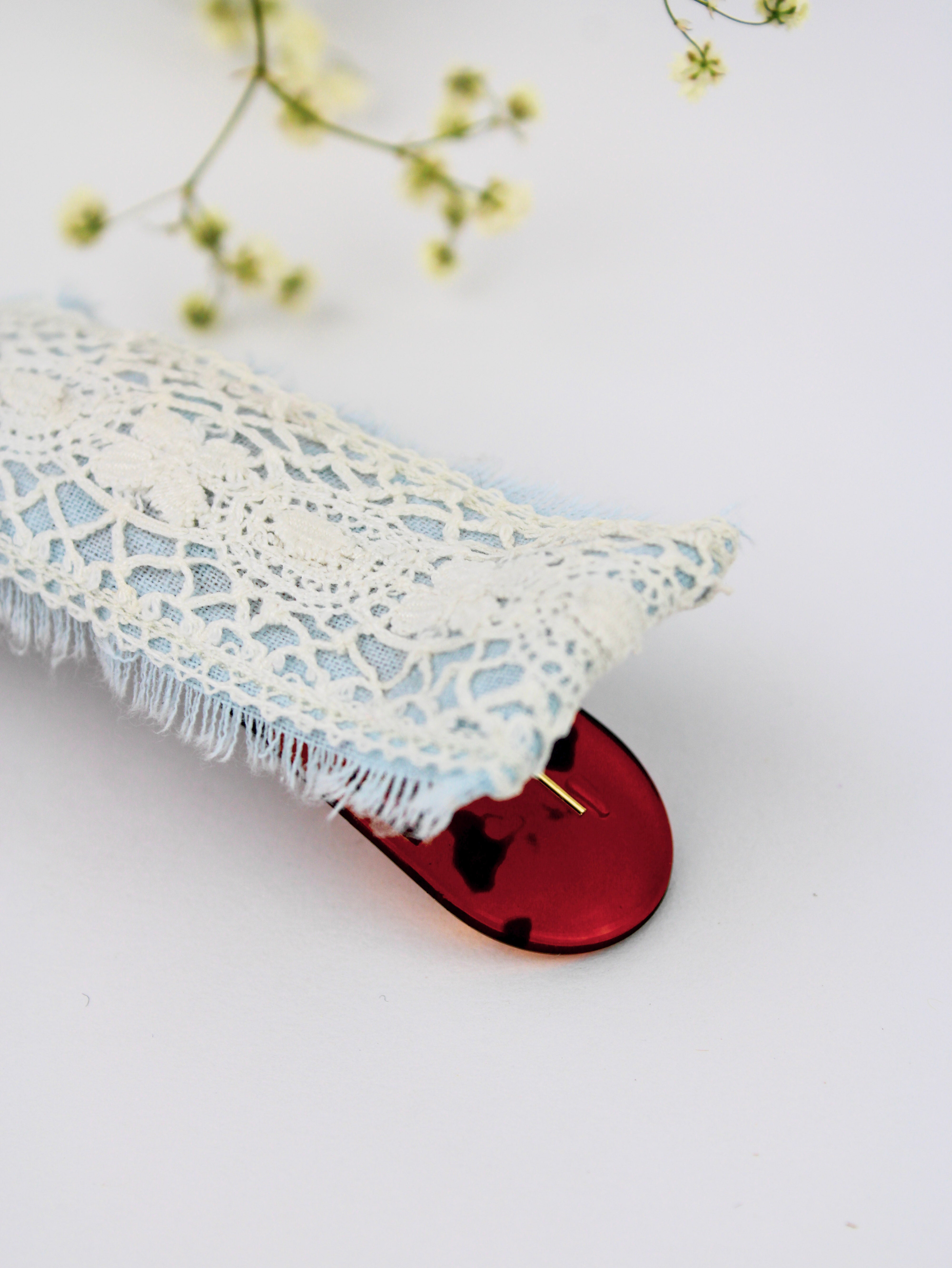 Amelia Lace and Linen Hair Clip