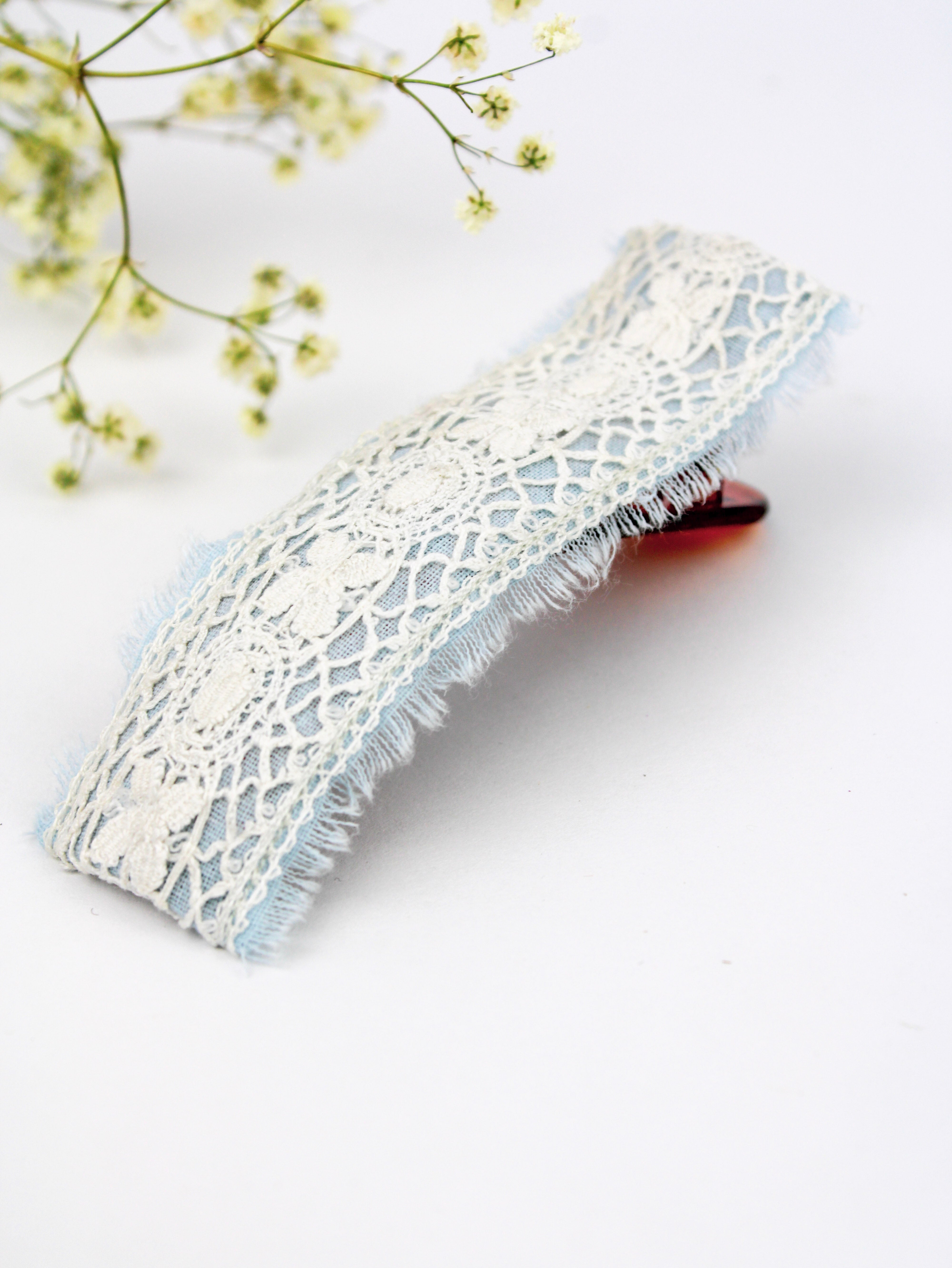 Amelia Lace and Linen Hair Clip