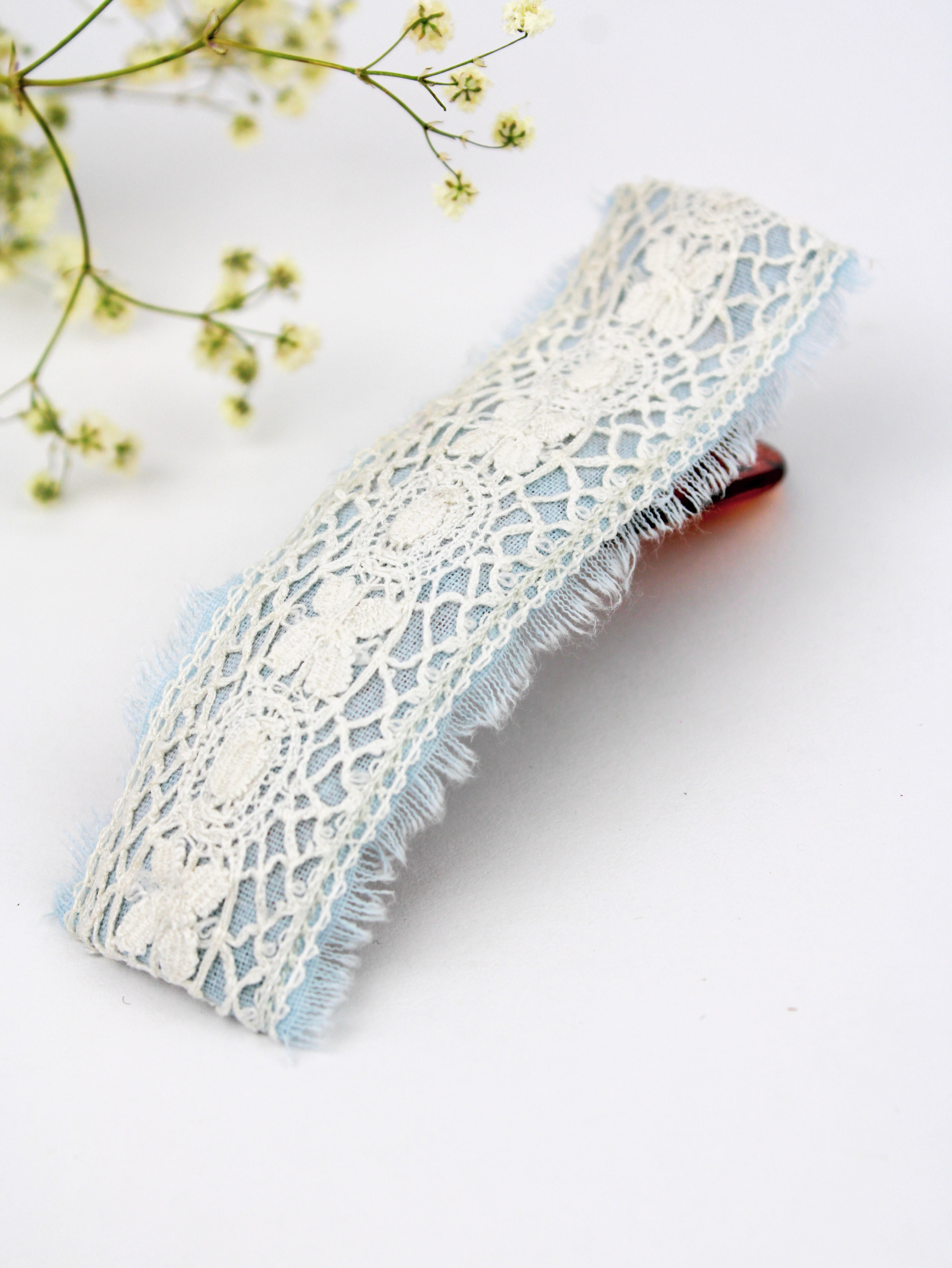 Amelia Lace and Linen Hair Clip