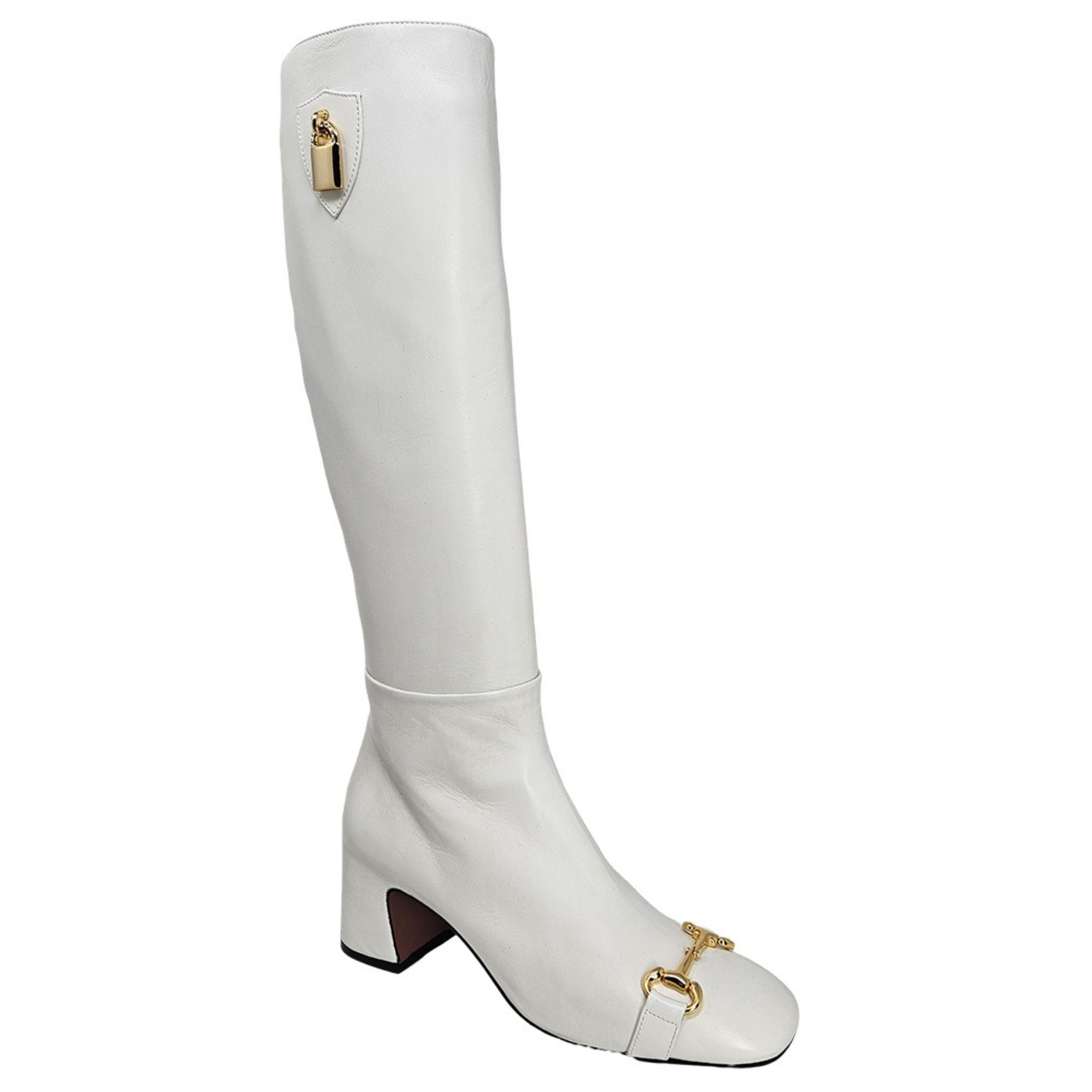 White Tall Lock Boot