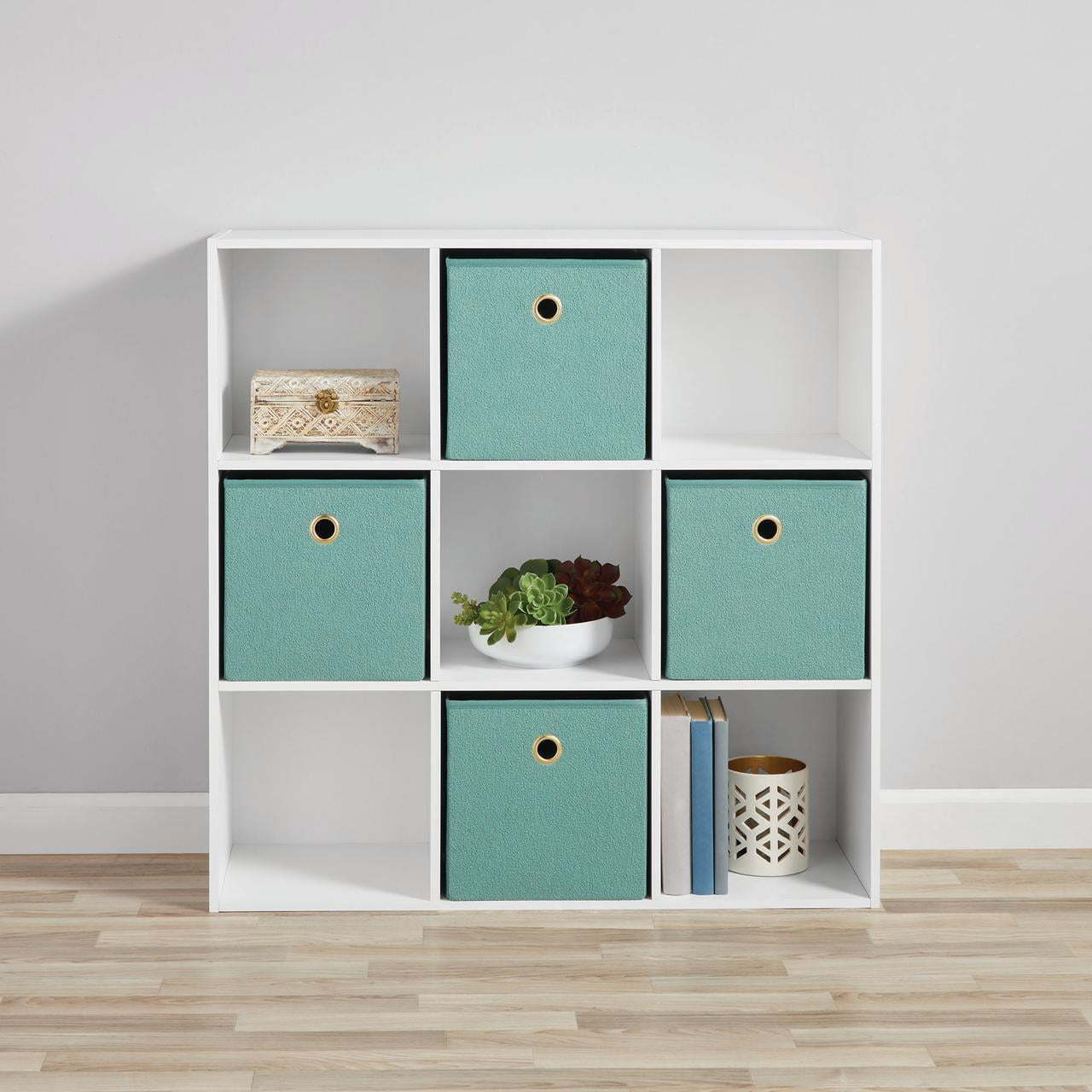 11" 9-Cube Storage Organizer Top panel and 2 middle shelves support up to 22 lbs each; bottom panel supports up to 33 lbs