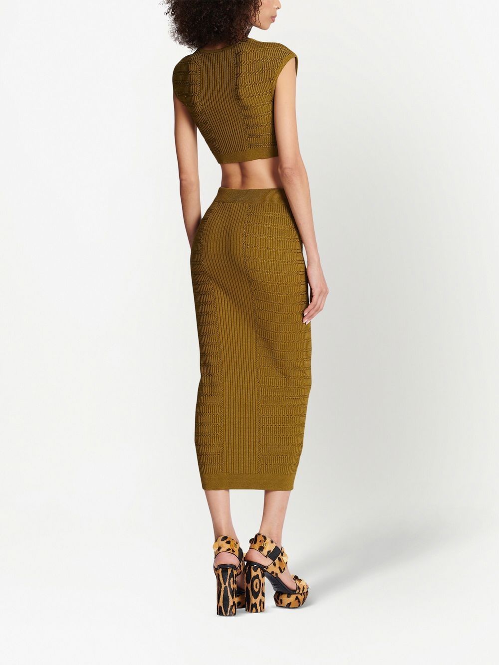 Balmain Knitted button-detail cropped top