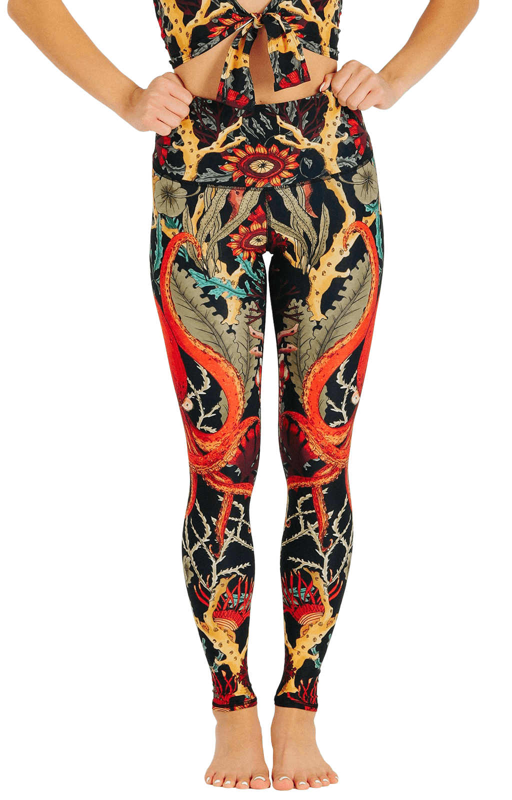 Yoga Democracy Leggings Coral My Name Printed Yoga Leggings