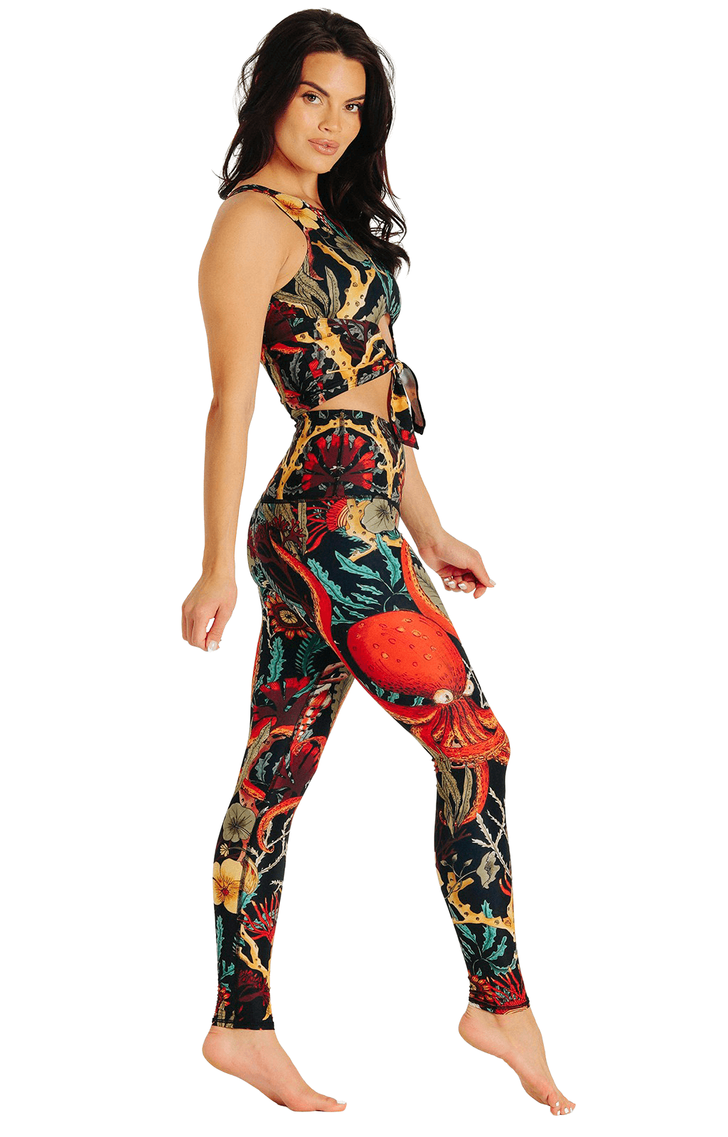 Yoga Democracy Leggings Coral My Name Printed Yoga Leggings
