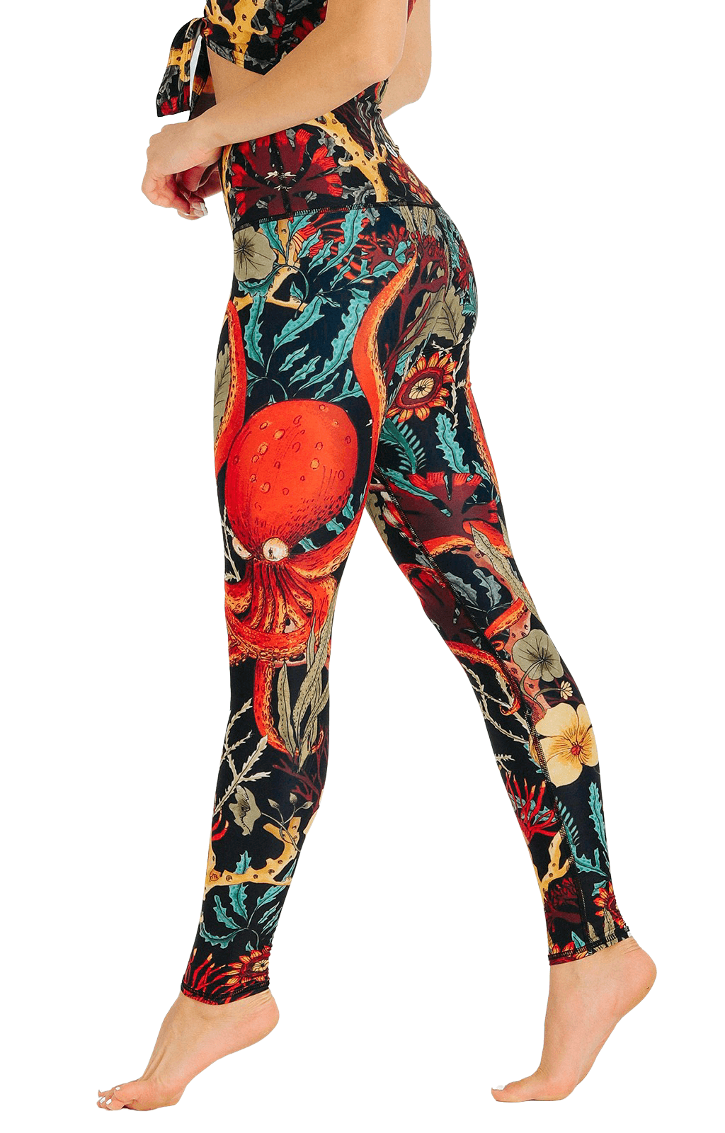 Yoga Democracy Leggings Coral My Name Printed Yoga Leggings