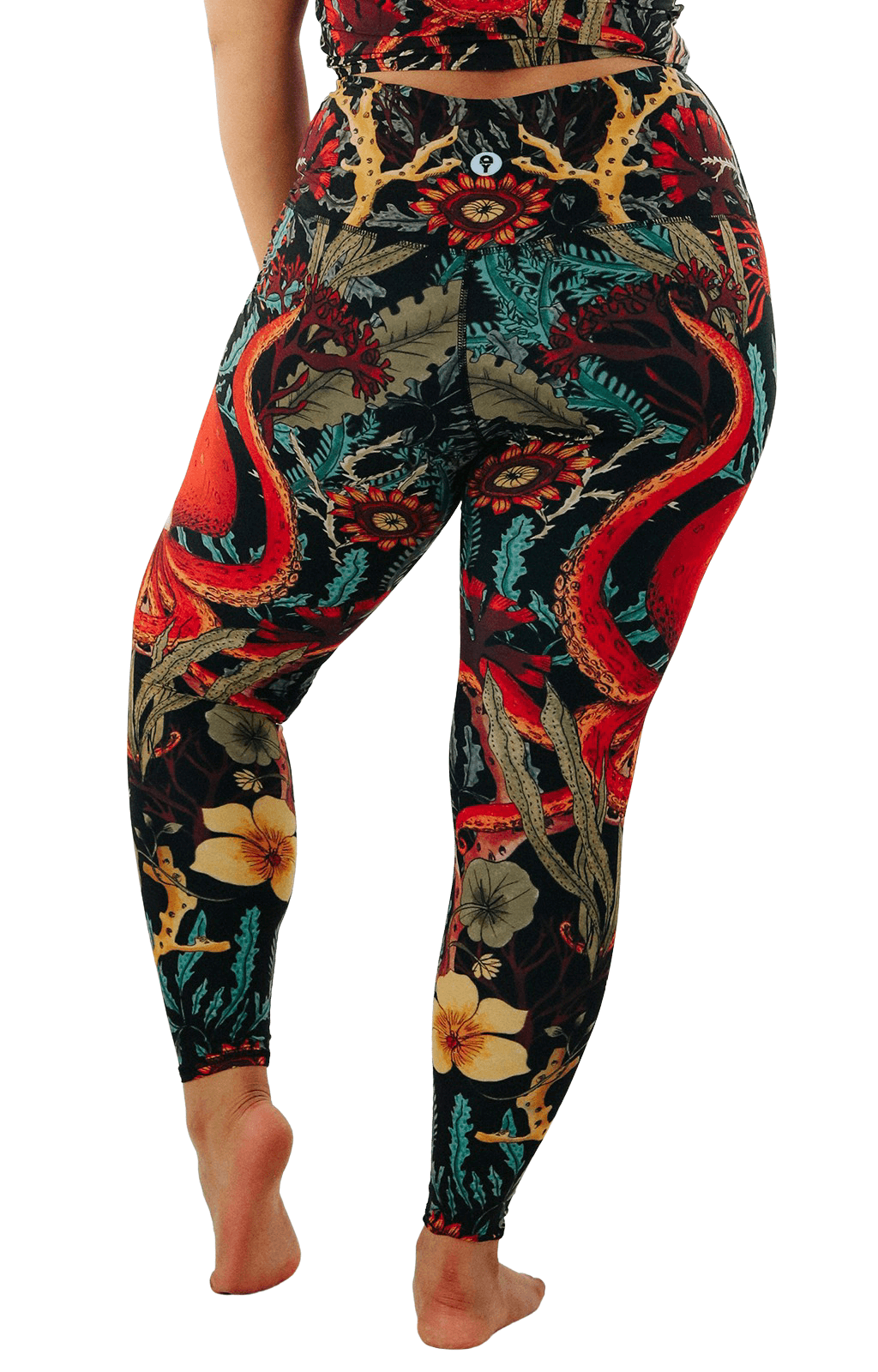 Coral My Name Printed Yoga Leggings Plus SIze Back