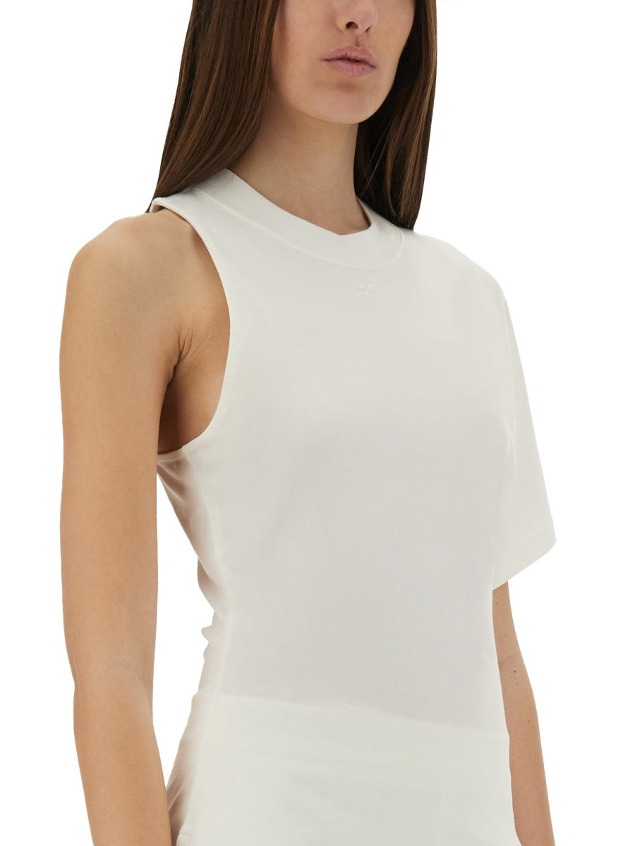 Courreges Women One-Shoulder T-Shirt In Scuba