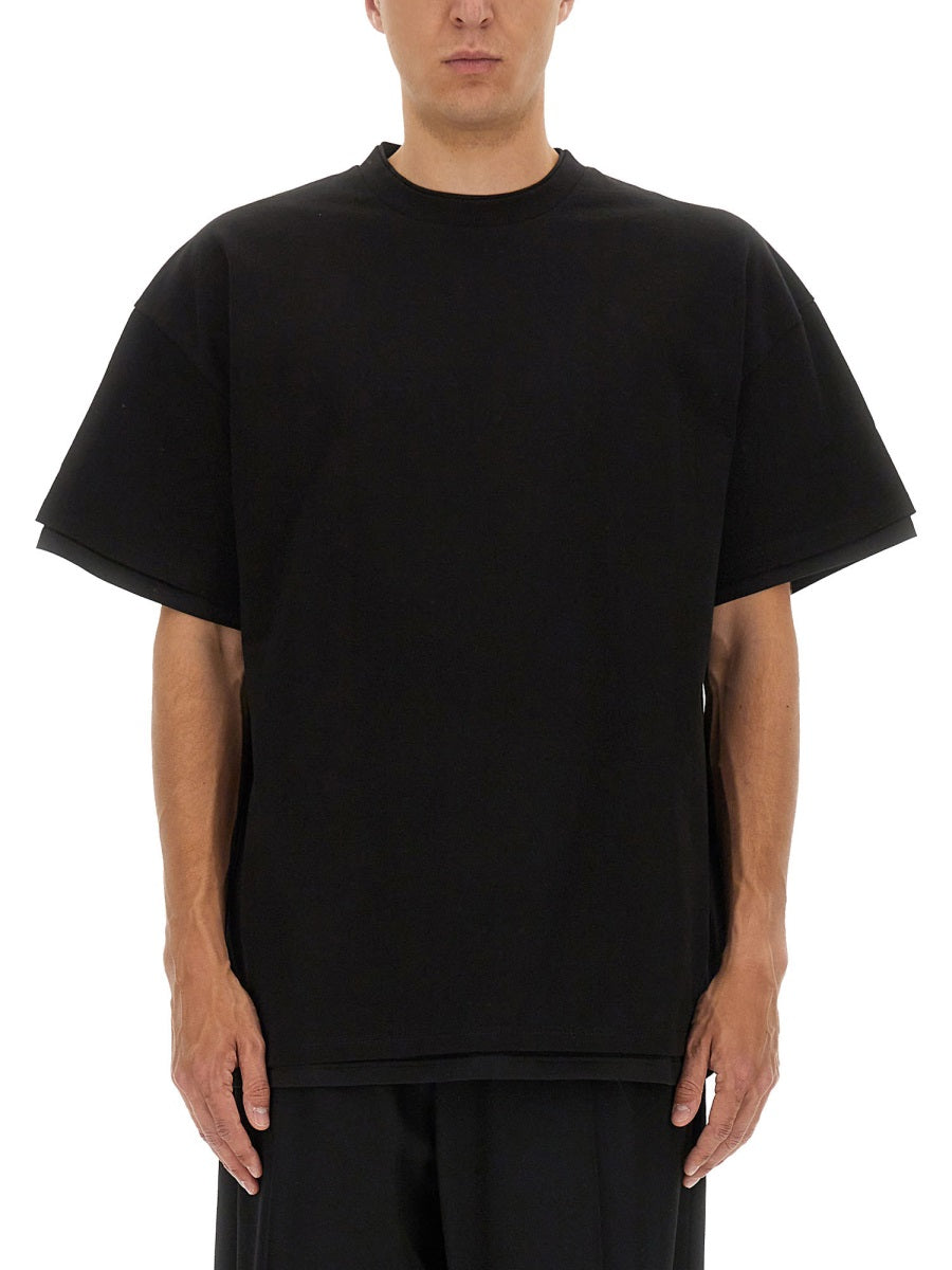 Jil Sander Men Double Layer Cotton T-Shirt