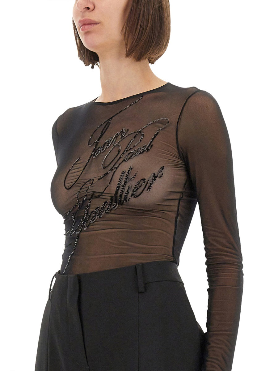 Jean Paul Gaultier Women Top With Embroidered Logo
