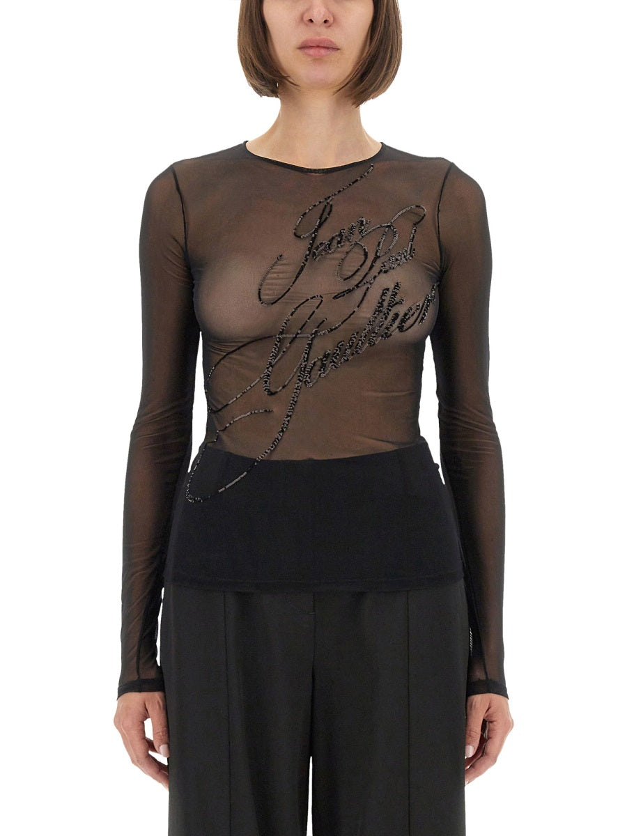 Jean Paul Gaultier Women Top With Embroidered Logo