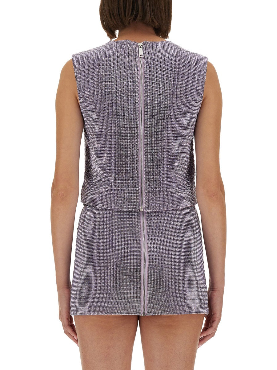 Self-Portrait Women Metal Mesh Top