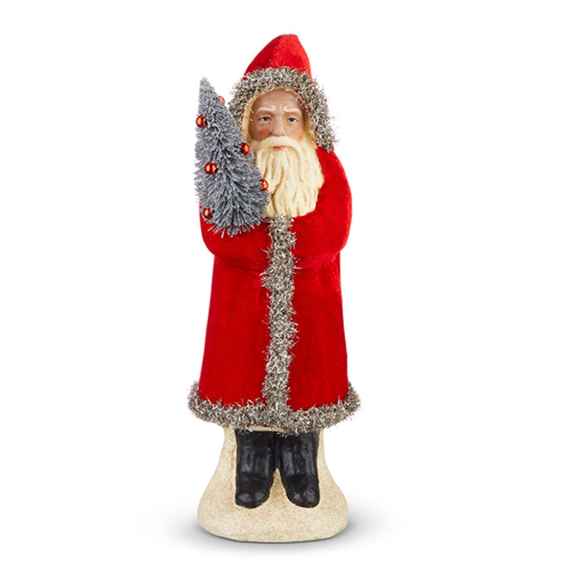 12" Red Velvet Belsnickle Santa Figure