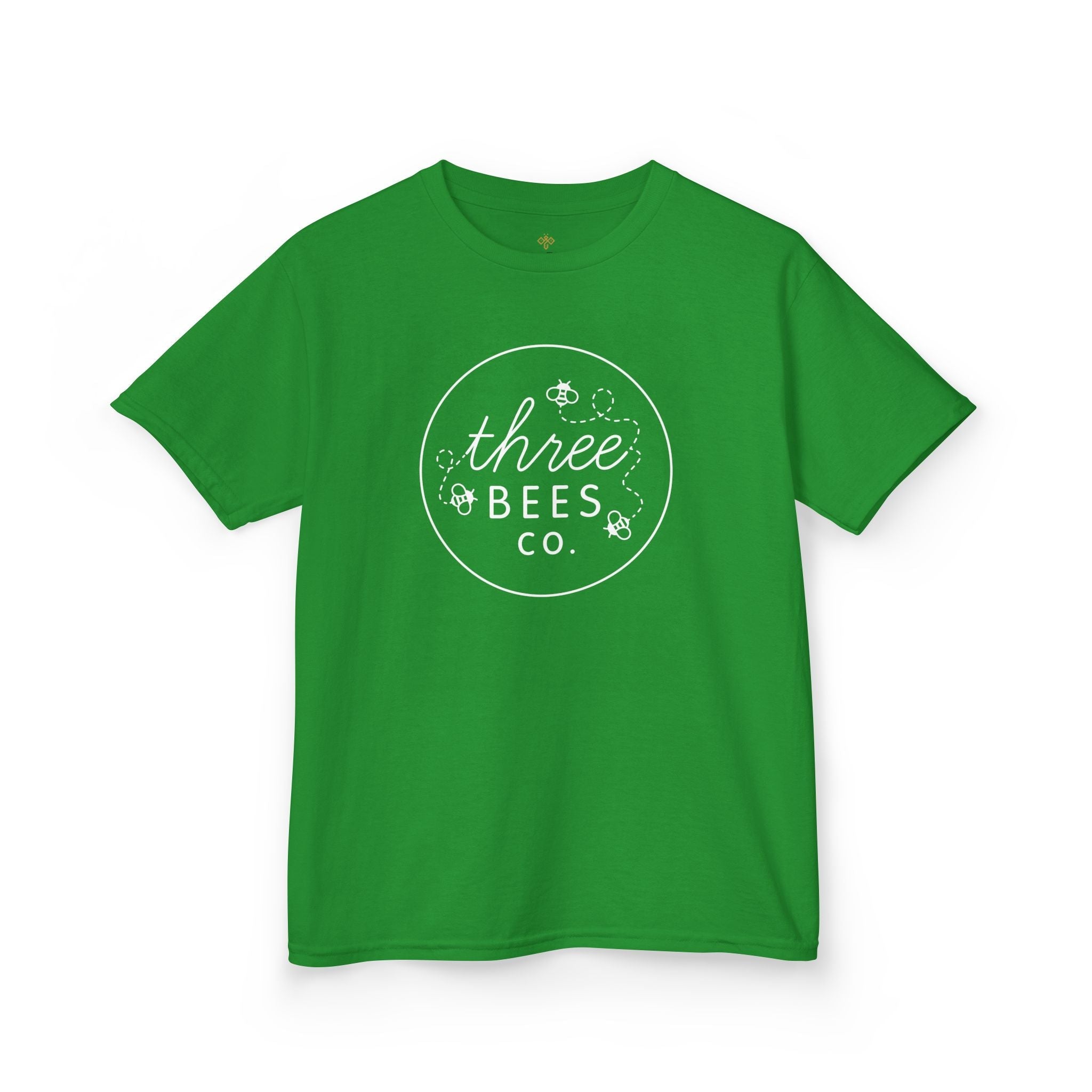 Kids Heavy Cotton Gildan Three Bees Classic Logo in White Hive Tee