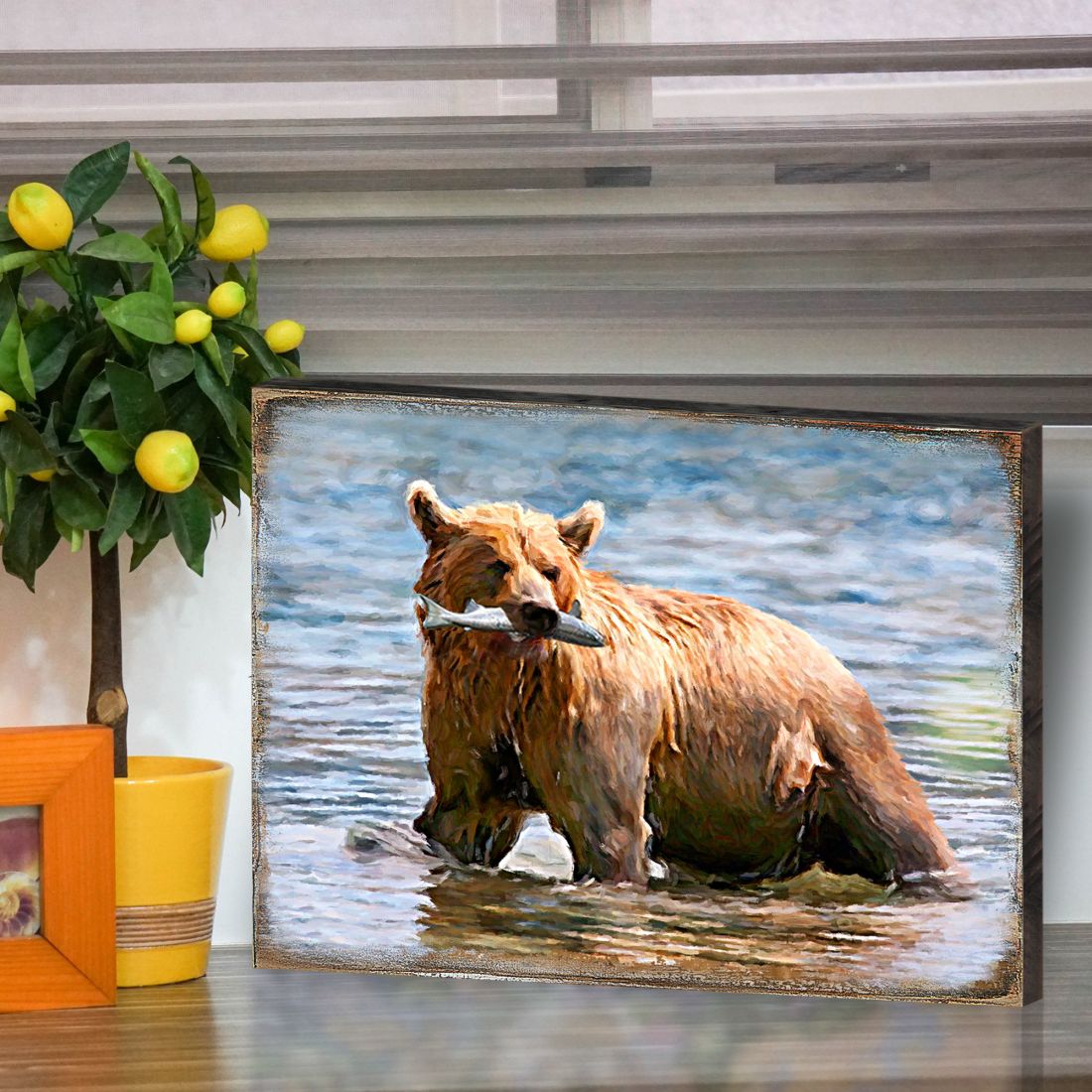 Bear Art Wooden Wall Art by Nature Wonders - Nature Wildlife Decor - 95297B