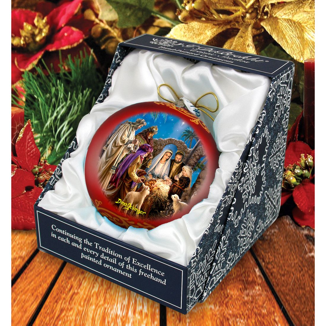 Holy Night Nativity Glass Ornament Limited Edition by D. Gelsinger - Nativity Holiday Decor - 73898-1208