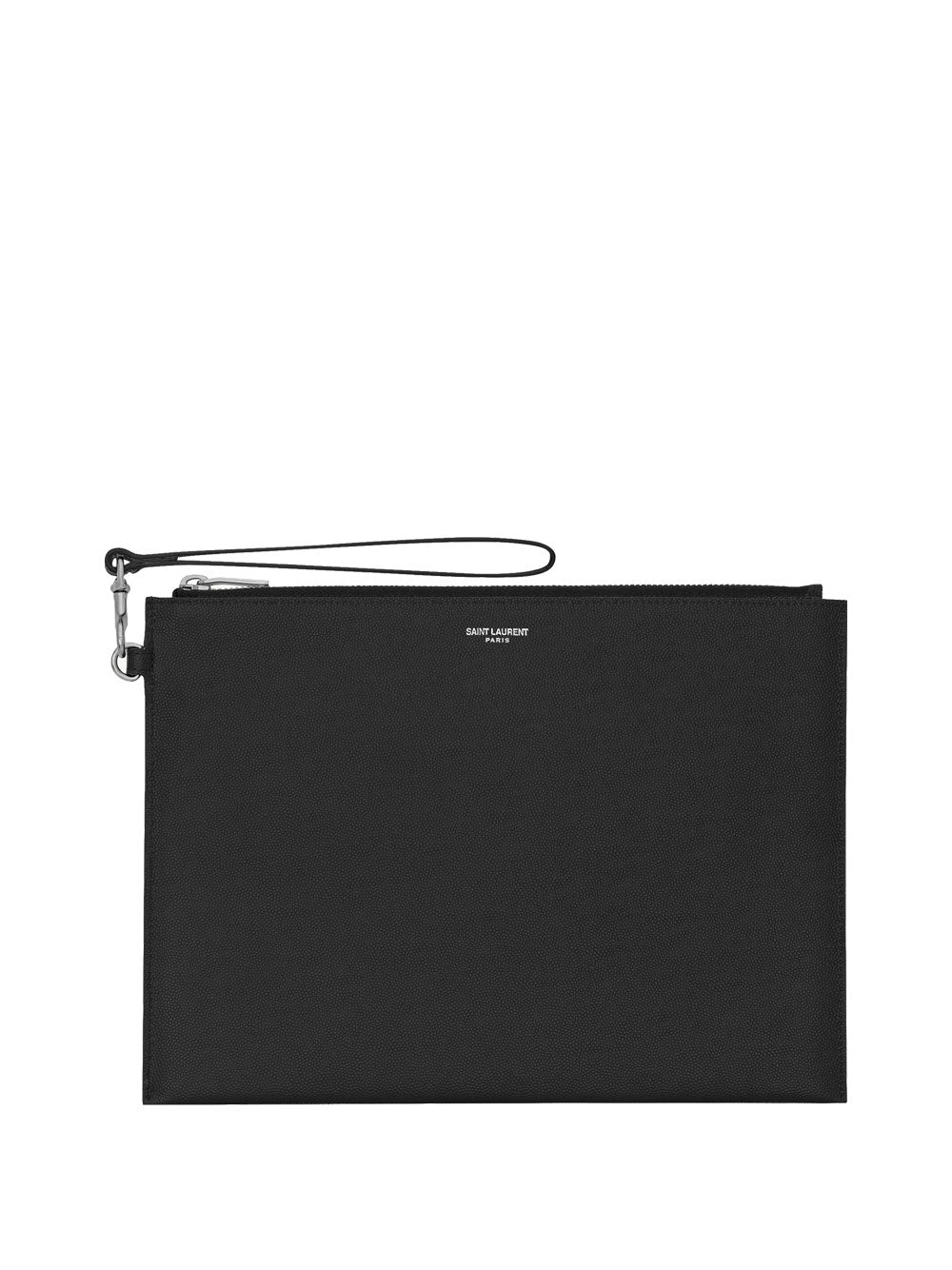 Saint Laurent Men Zipped Tablet Holder In Grain De Poudre-Leather