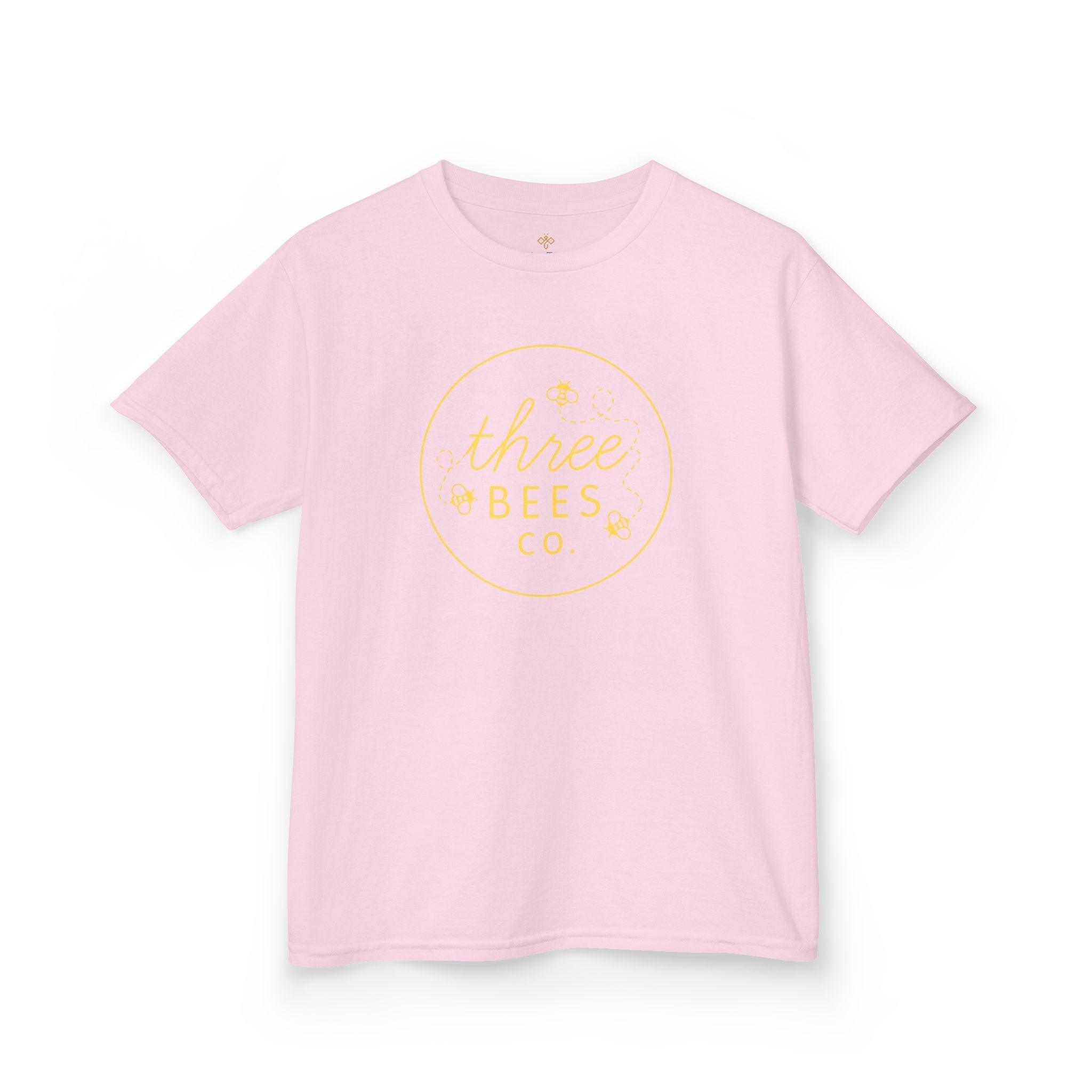 Kids Heavy Cotton Gildan Three Bees Classic Logo in Yellow Hive Tee