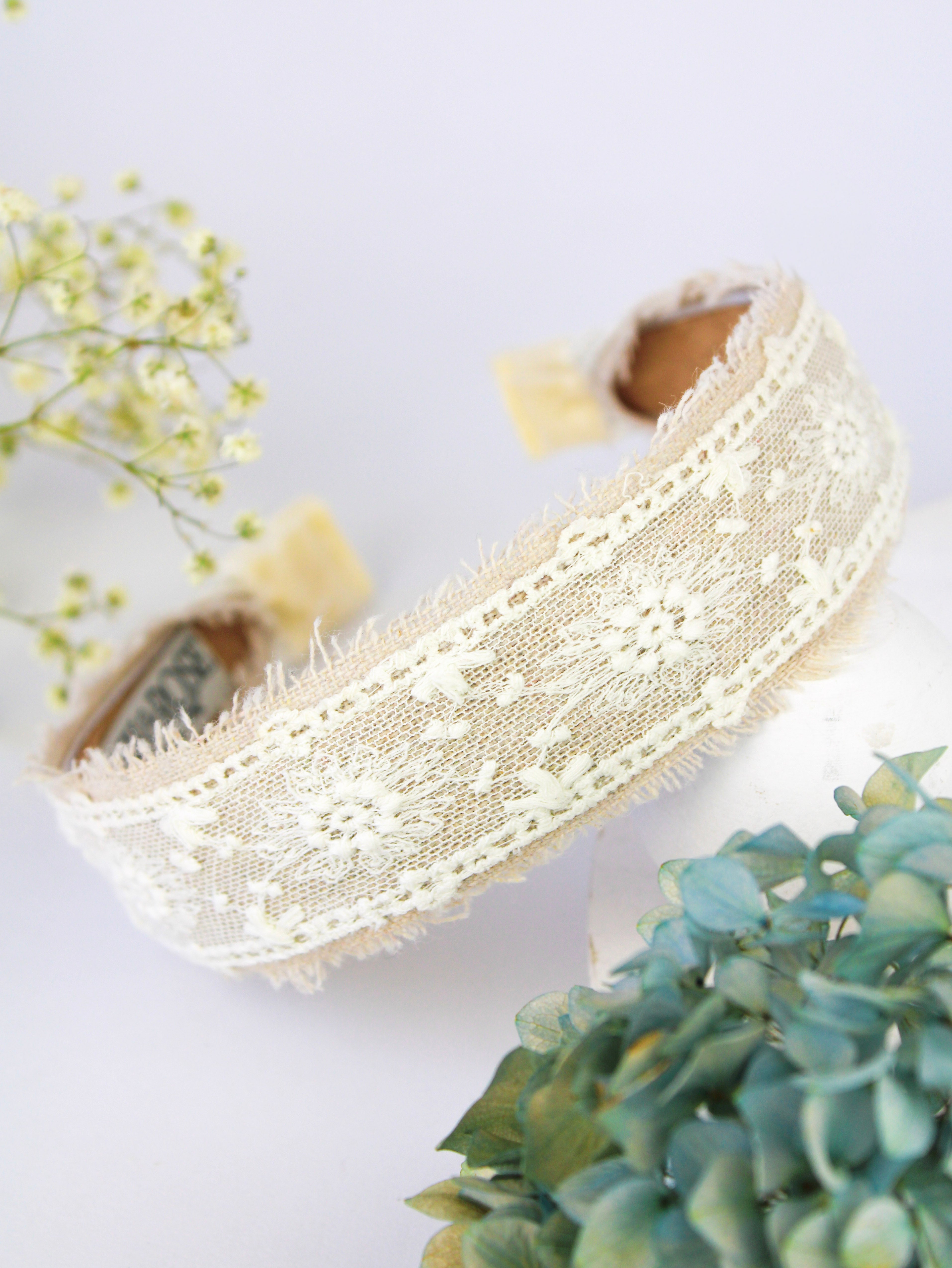 Clara Lace and Linen Headband