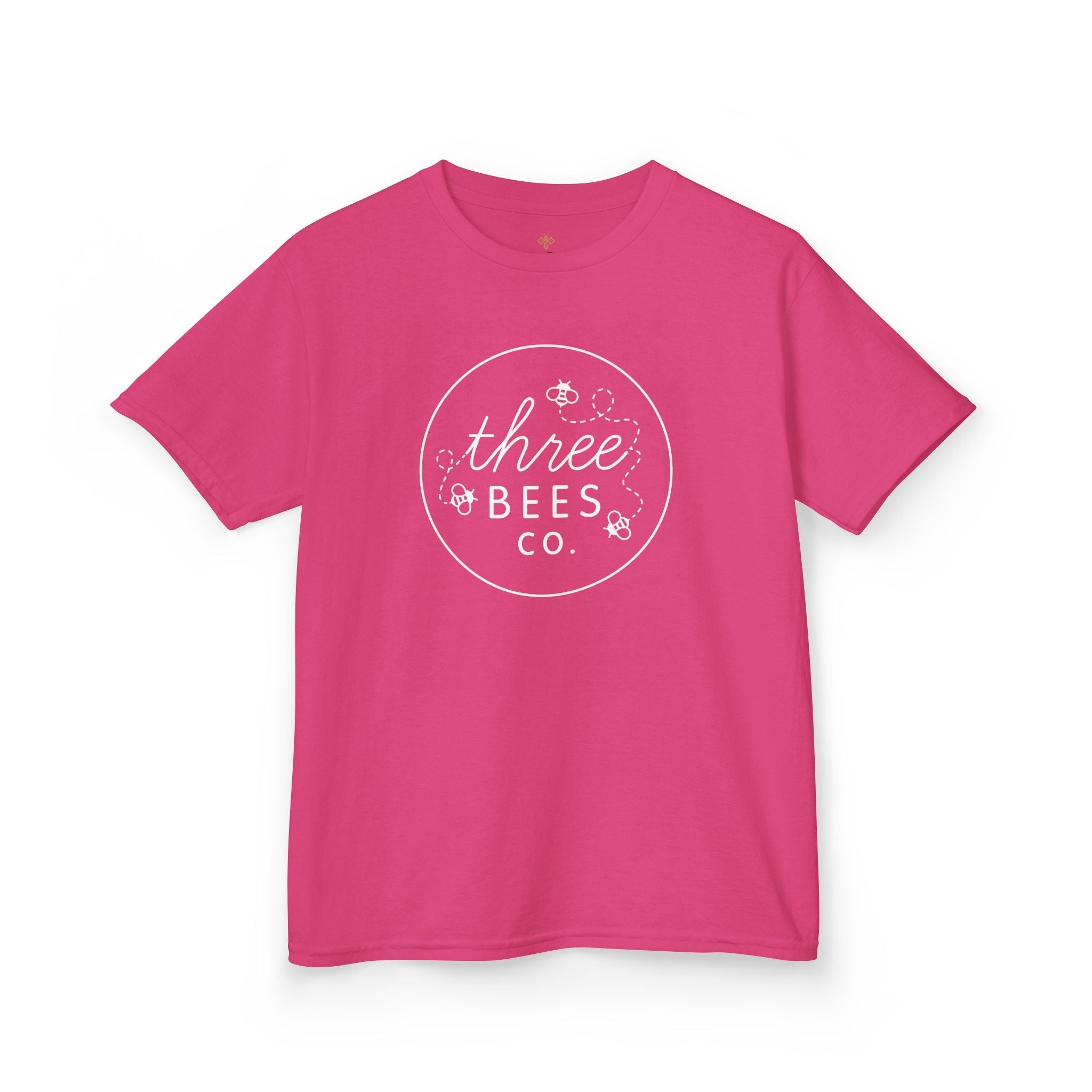 Kids Heavy Cotton Gildan Three Bees Classic Logo in White Hive Tee