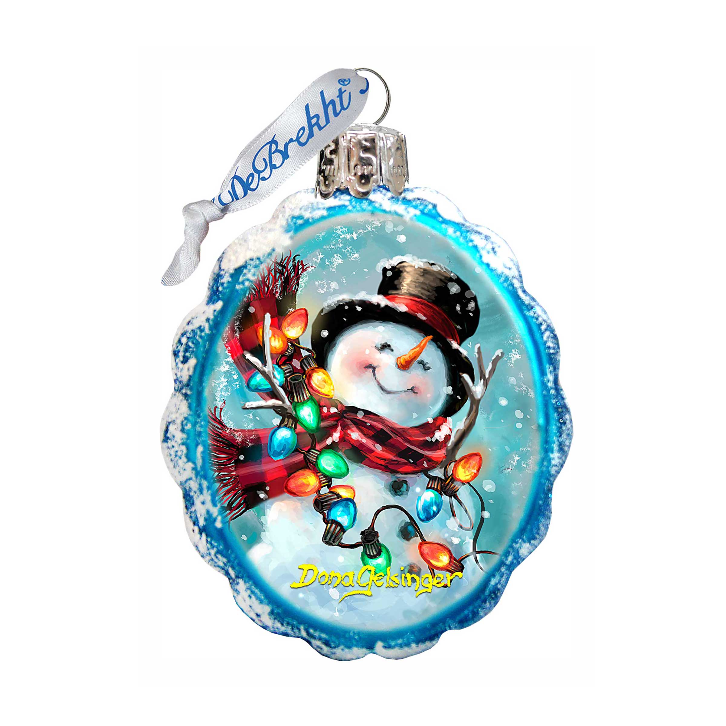 Old Fashion Snowman Mercury Glass Ornament by D. Gelsinger - Christmas Santa Snowman Decor - 778110-DG