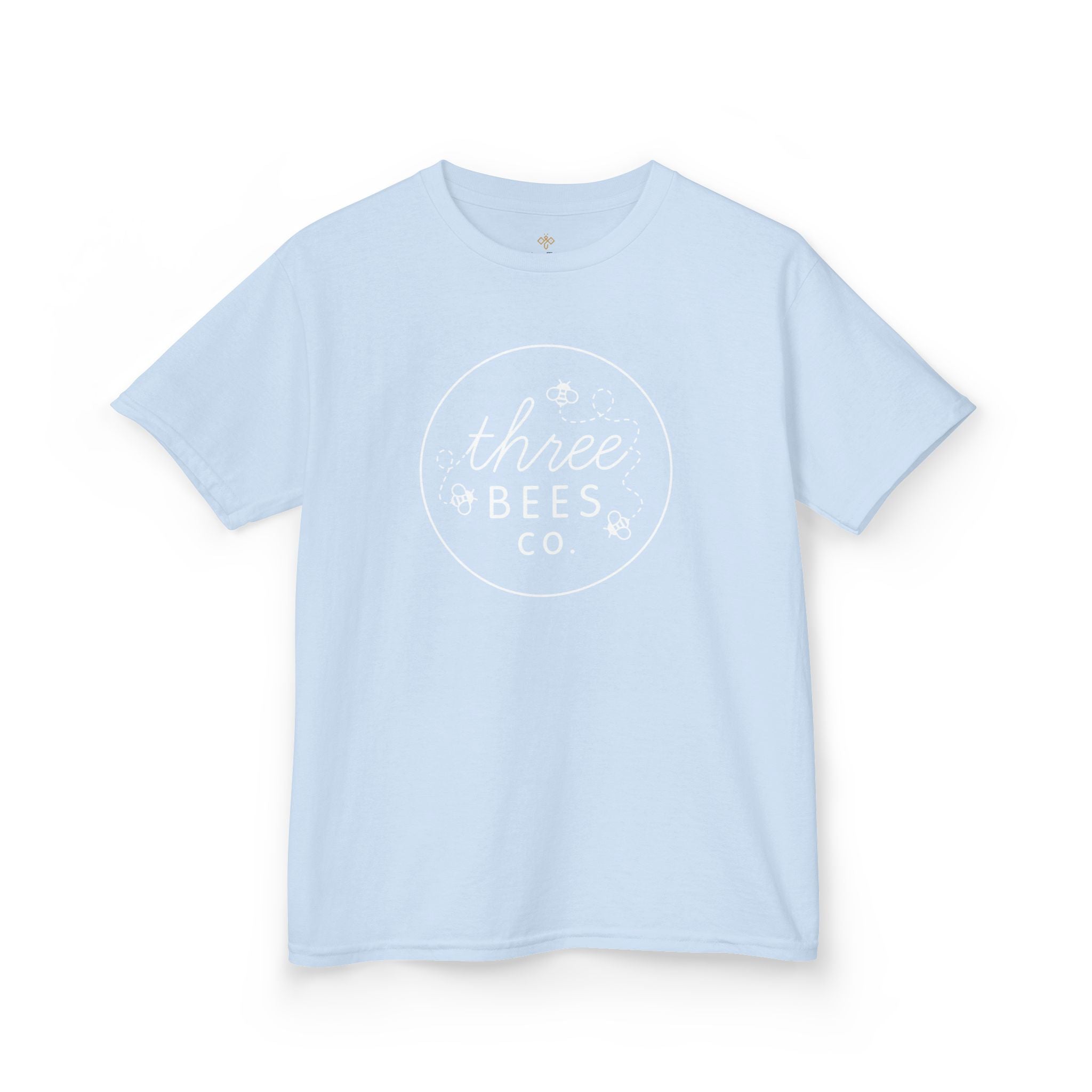 Kids Heavy Cotton Gildan Three Bees Classic Logo in White Hive Tee