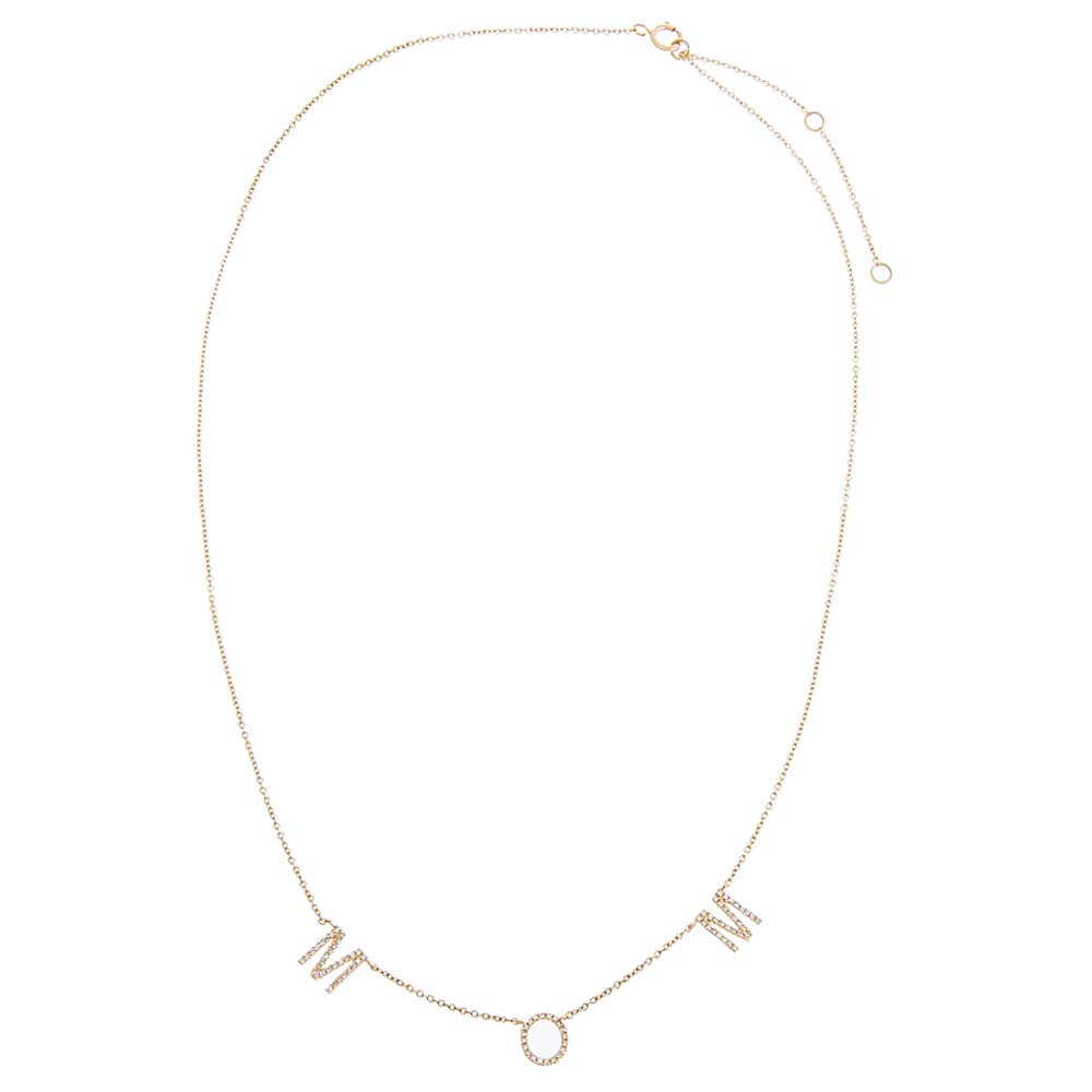 Diamond Pave Mom Necklace 14K - Adina's Jewels